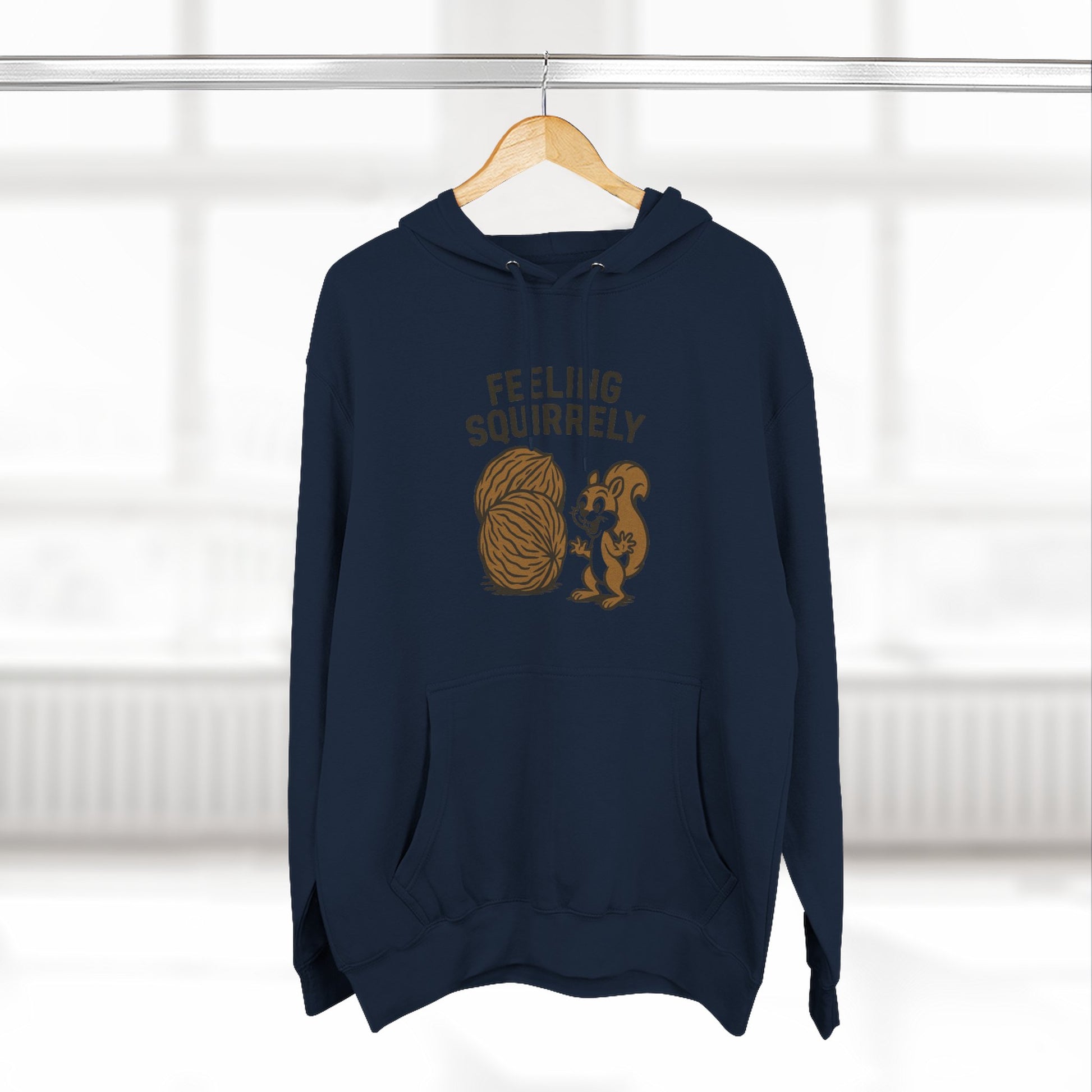 Feeling Squirrelly Hoodie - Cozy Fleece Sweatshirt, Gift for Animal Lovers, Fall Fashion, Fun Hoodie for Friends, Quirky Apparel