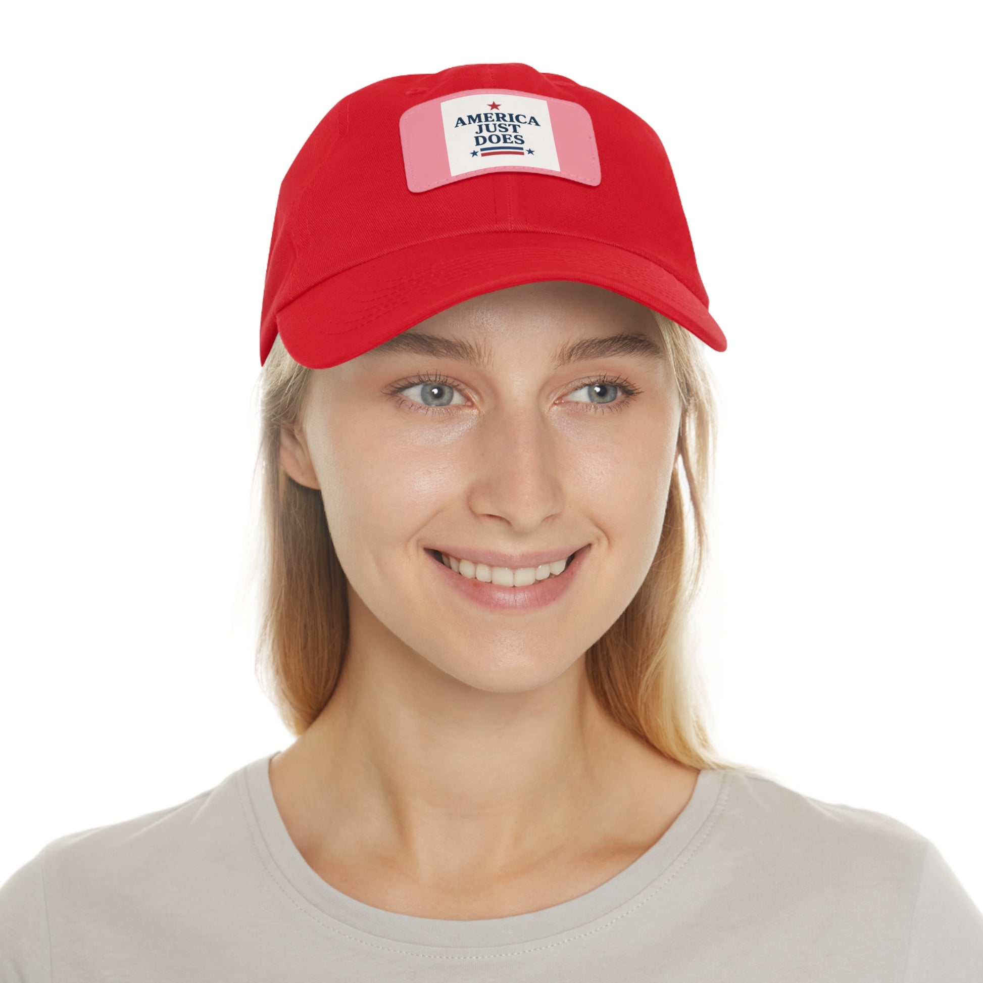 Patriotic Dad Hat with Leather Patch, Casual Cap, American Pride Accessory, Unique Gift for Dad, Summer Style Headwear