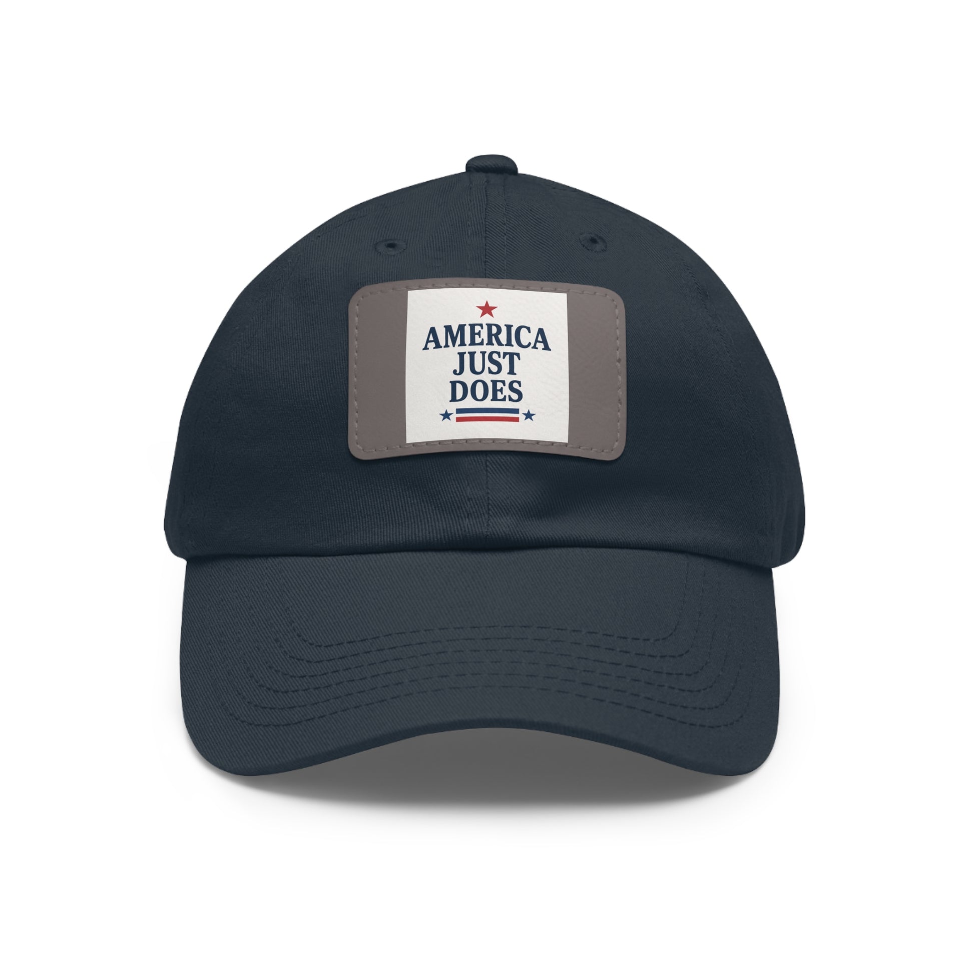 Patriotic Dad Hat with Leather Patch, Casual Cap, American Pride Accessory, Unique Gift for Dad, Summer Style Headwear