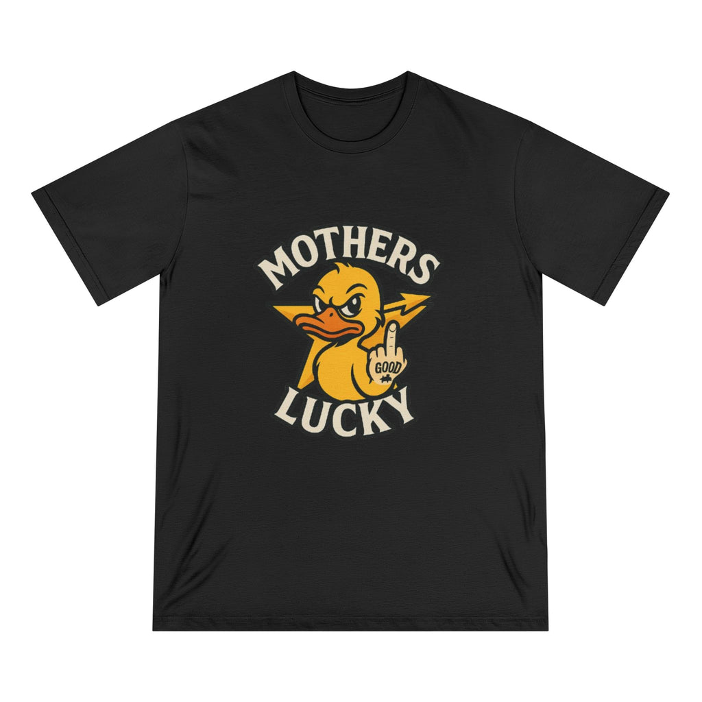 Organic Graphic Tee, Humorous T-shirt for Everyday Wear, Lucky Duck and Good Vibes Shirt, Perfect Gift for Friends, Casual Summer Outfit