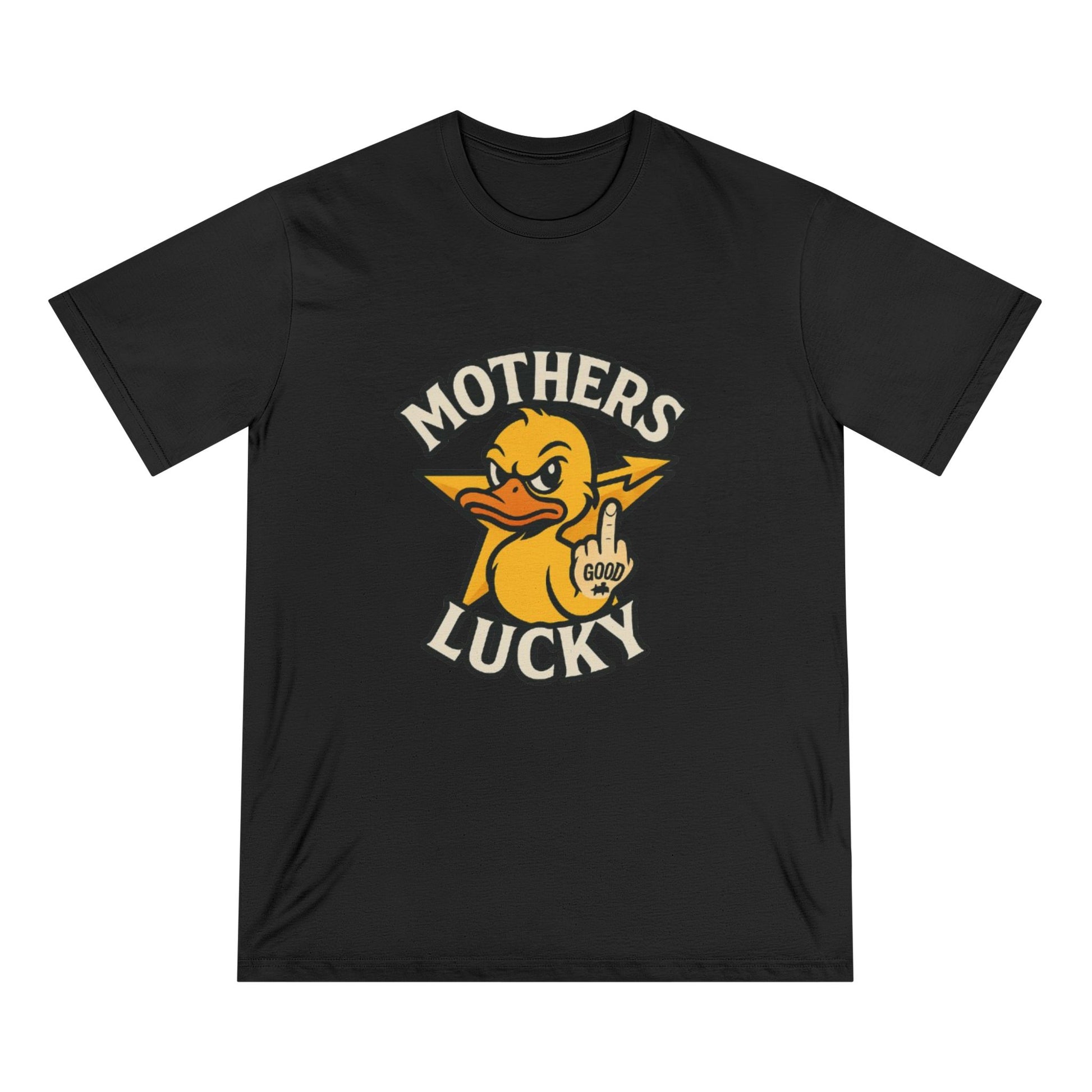 Organic Graphic Tee, Humorous T-shirt for Everyday Wear, Lucky Duck and Good Vibes Shirt, Perfect Gift for Friends, Casual Summer Outfit