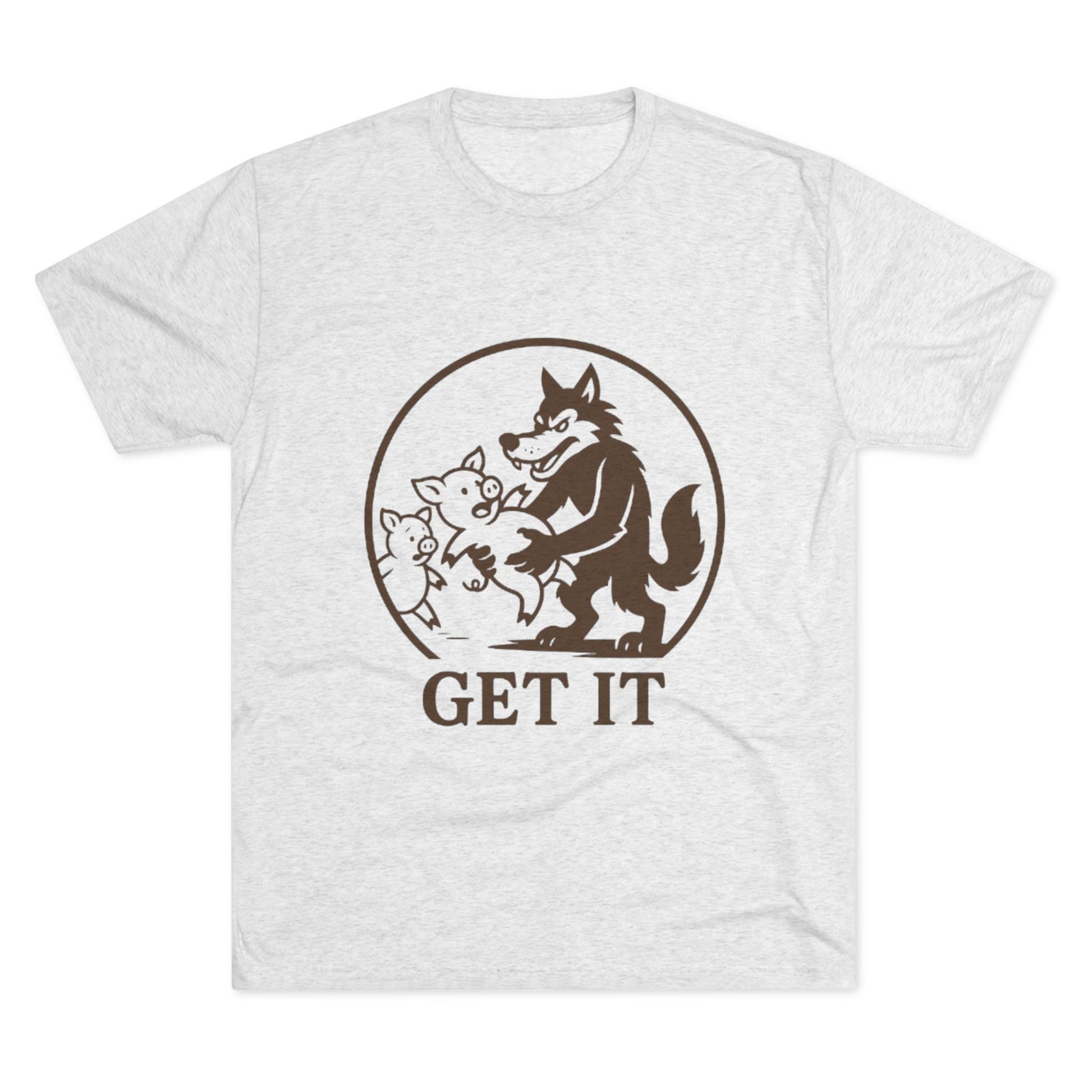 Playful Animal Graphic Tee - Unisex Crew Shirt, Funny Wolf Design, Gifts for Animal Lovers, Casual Wear, Humor Apparel, Birthday Gift