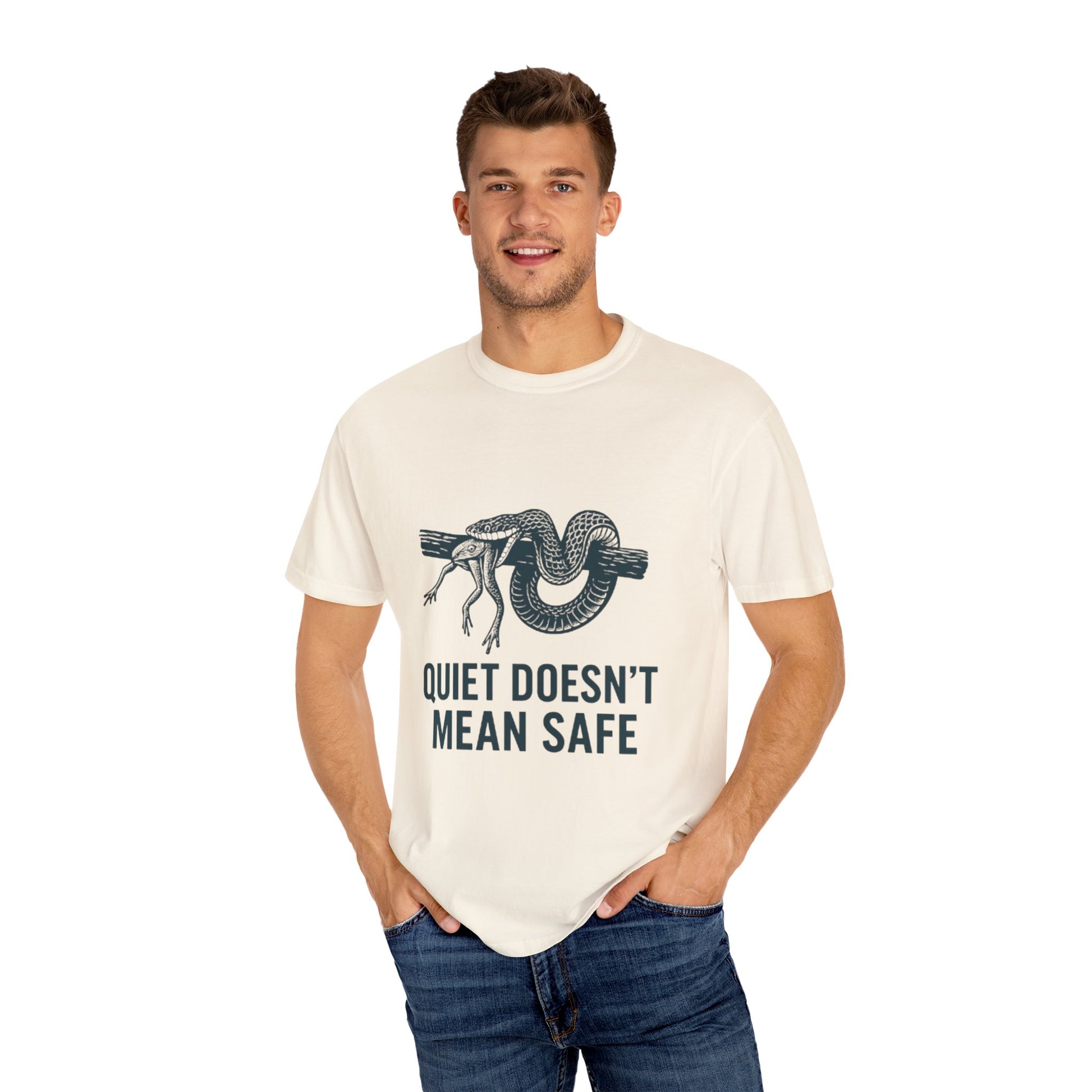 Snake and Frog Unisex T-Shirt - Nature Lover Gift, Adventure Apparel, Unique Graphic Tee, Eco-Friendly Fashion, Wildlife Enthusiast Shirt