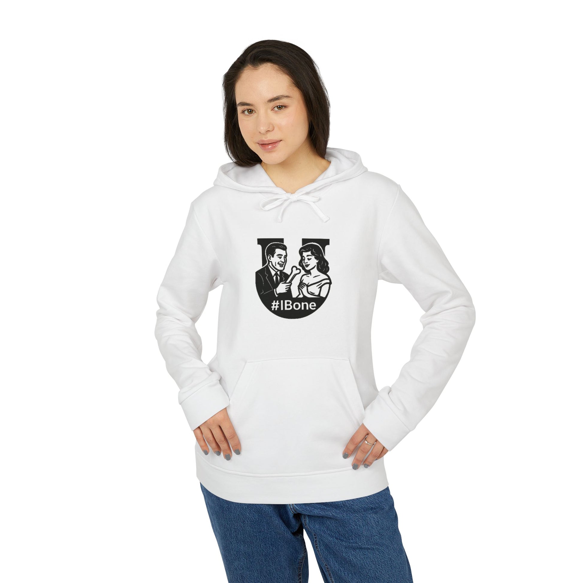 Unisex Fleece Hoodie with #IBone Graphic, Cozy Casual Wear for Everyday, Gift for Friends, Perfect for Events, Sportswear