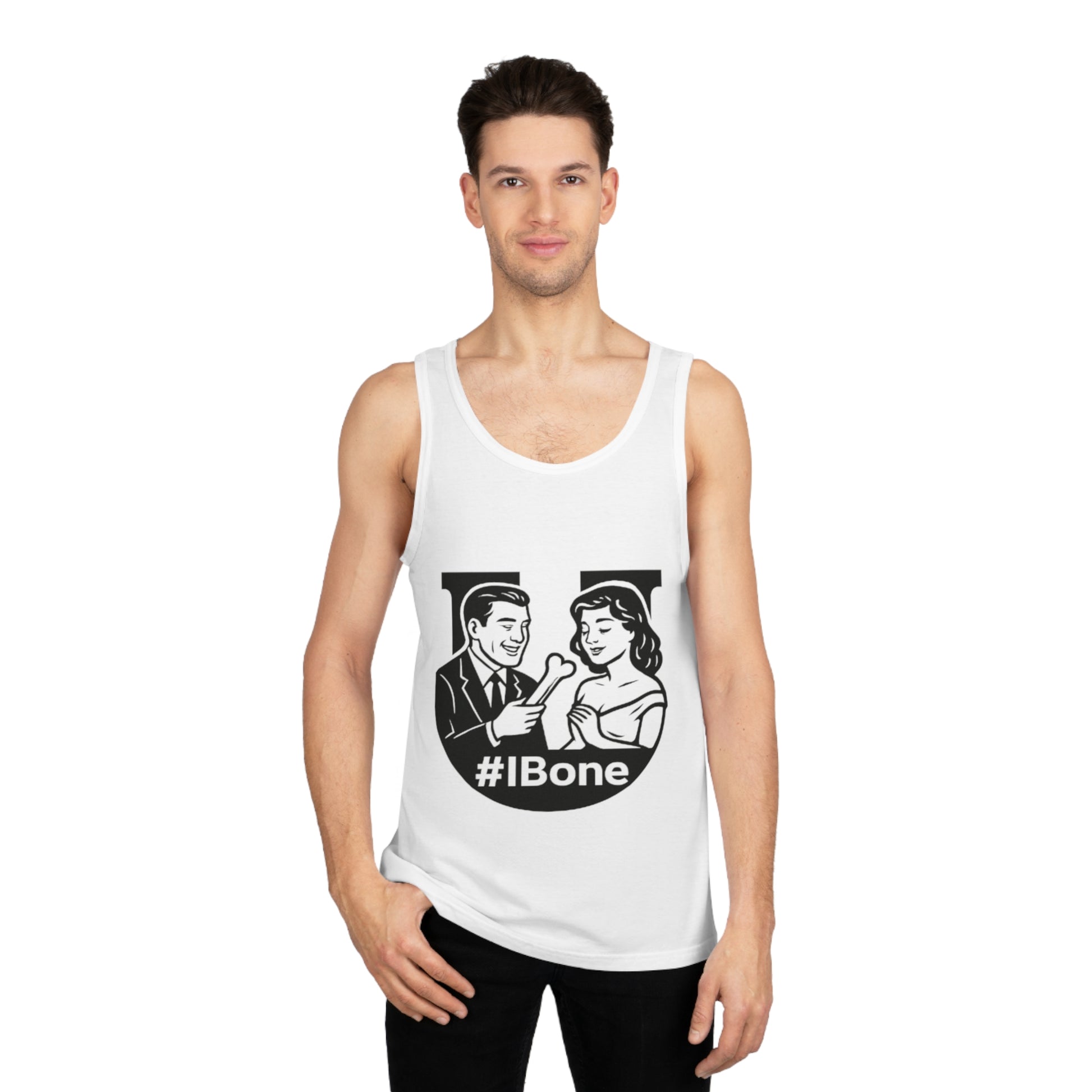 Playful Unisex Tank Top with #IBone Design, Funny Gift for Couples, Summer Fitness Wear, Casual Party Top, Perfect for Valentine's Day