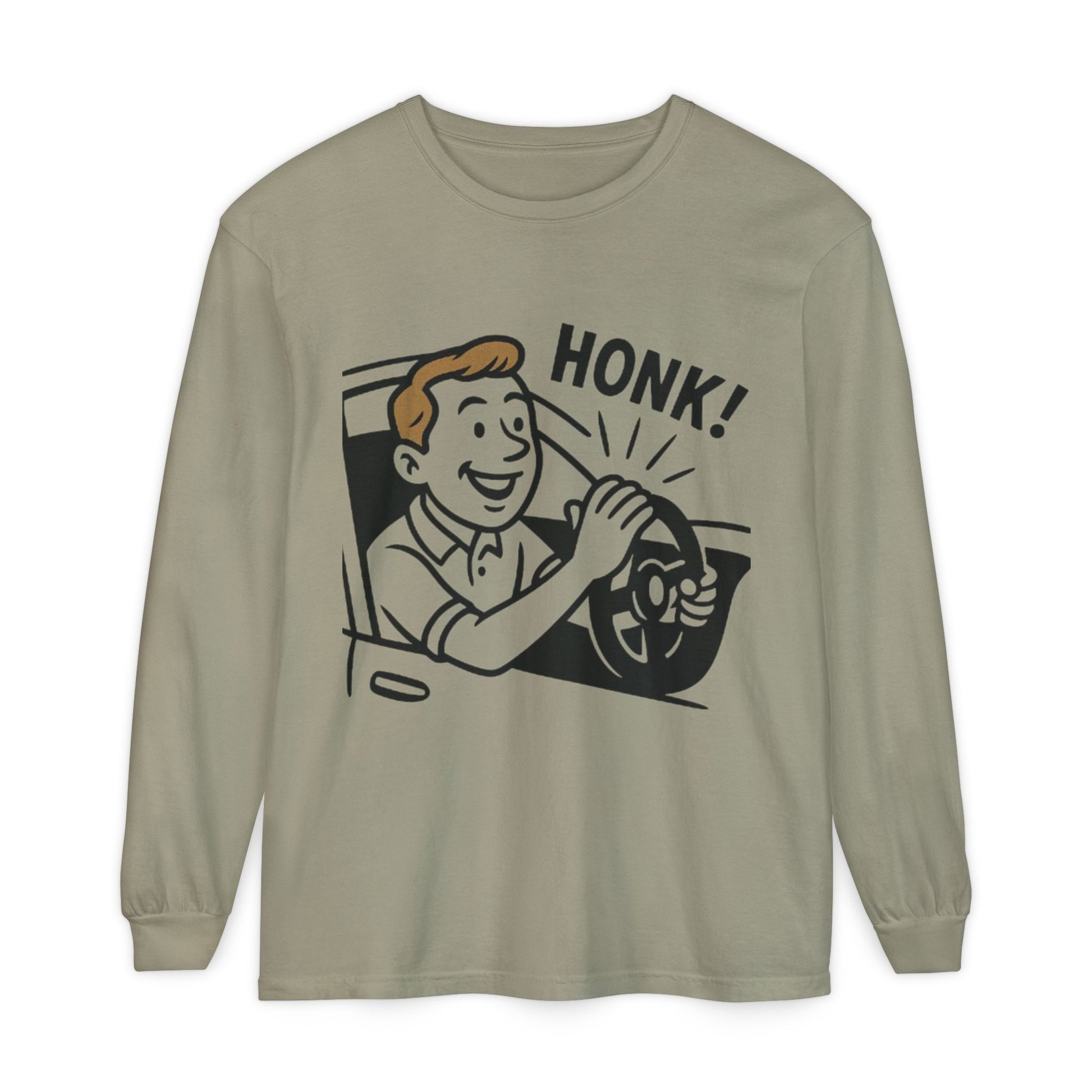 Honk Long Sleeve T-Shirt, Funny Car Enthusiast Tee, Gift for Drivers, Unisex Graphic Shirt, Casual Wear, Auto Humor Tee