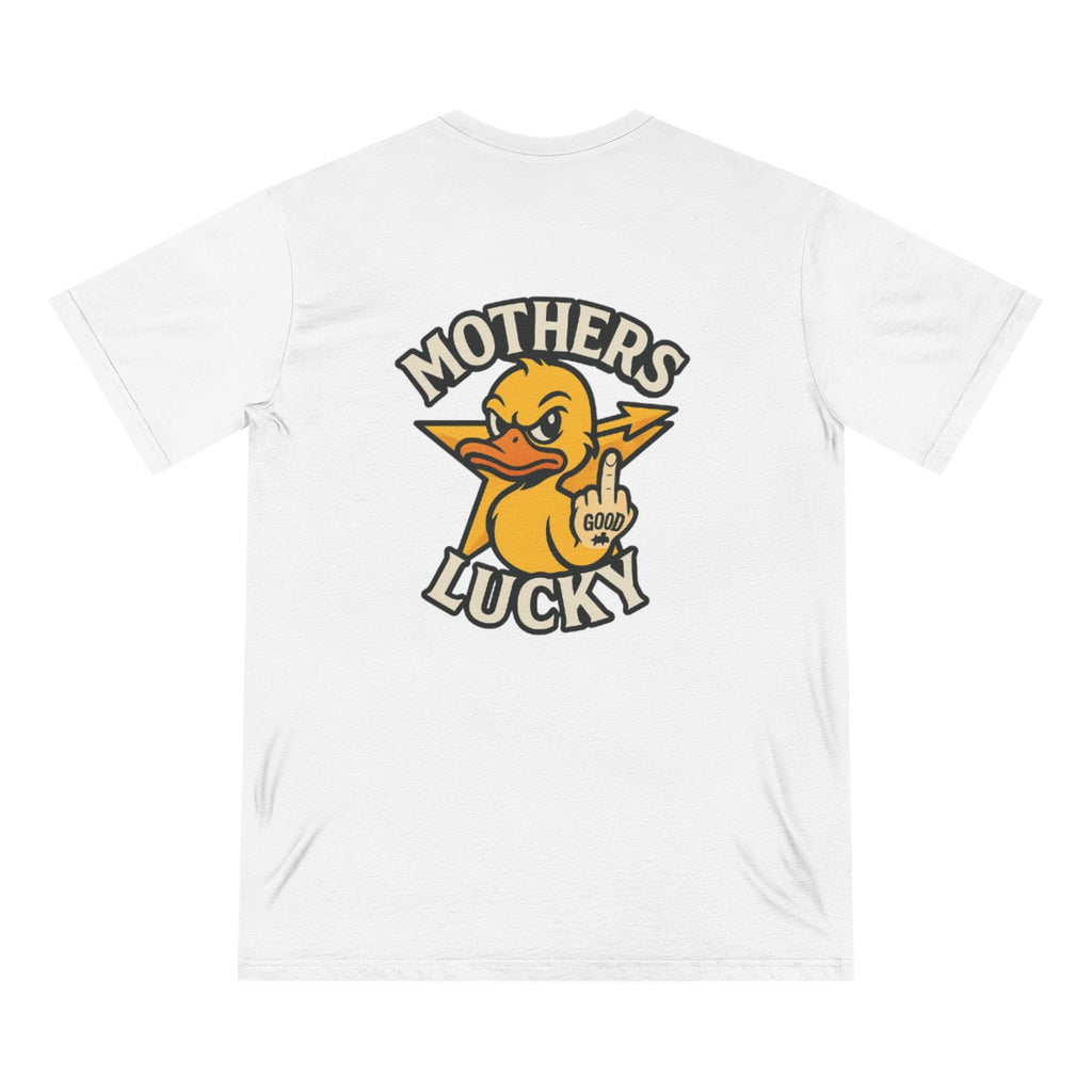 Organic Graphic Tee, Humorous T-shirt for Everyday Wear, Lucky Duck and Good Vibes Shirt, Perfect Gift for Friends, Casual Summer Outfit