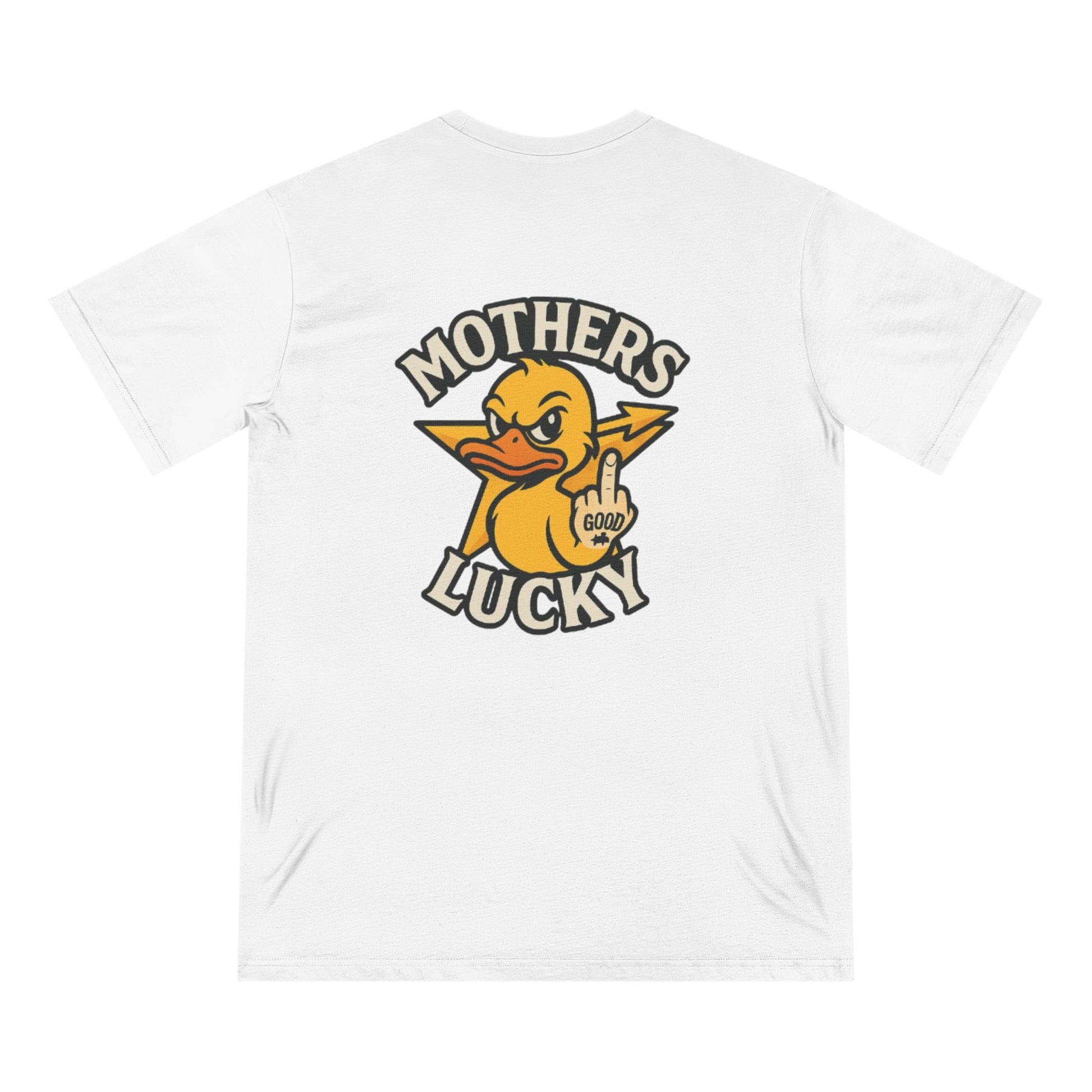 Organic Graphic Tee, Humorous T-shirt for Everyday Wear, Lucky Duck and Good Vibes Shirt, Perfect Gift for Friends, Casual Summer Outfit