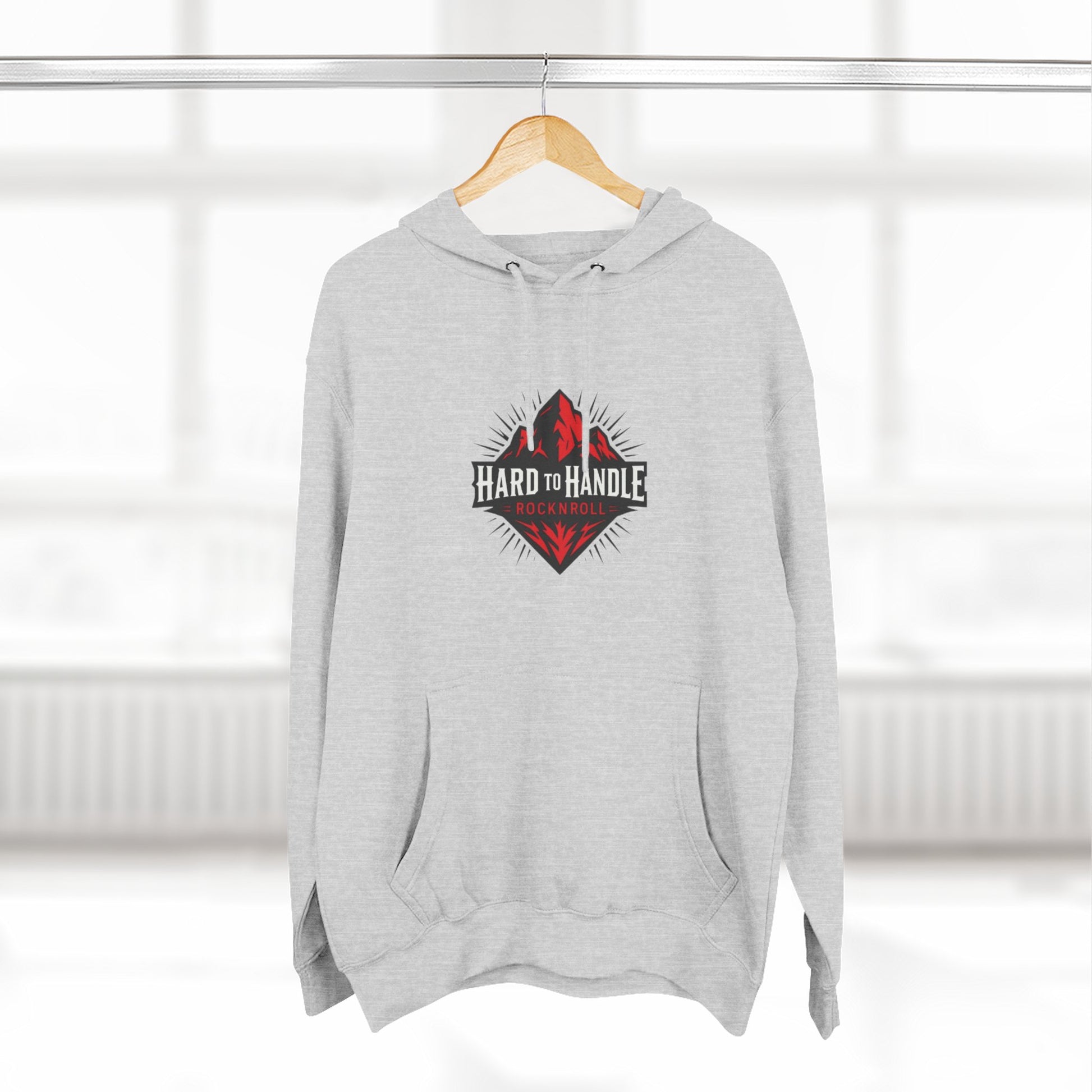 Rock On Fleece Hoodie - A Hard to Handle Design, Music Lover Gift, Cozy Layer, Festival Wear, Gift for Guitarists