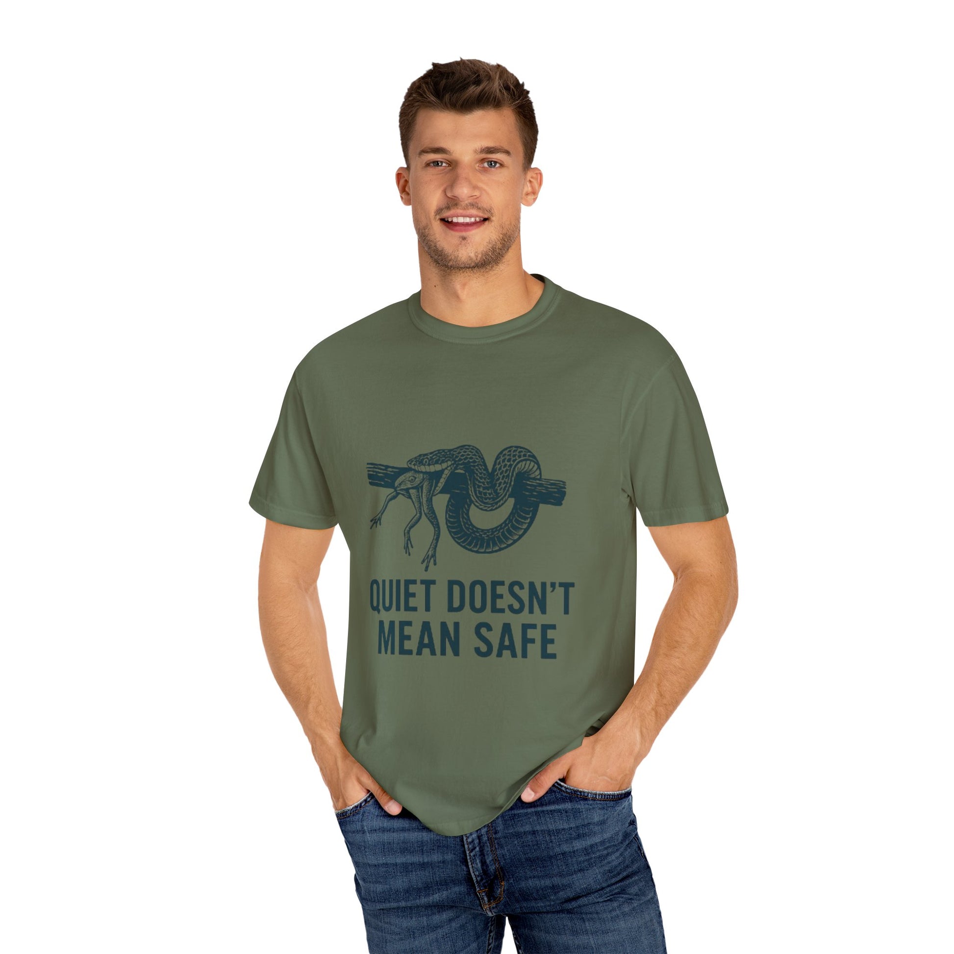 Snake and Frog Unisex T-Shirt - Nature Lover Gift, Adventure Apparel, Unique Graphic Tee, Eco-Friendly Fashion, Wildlife Enthusiast Shirt