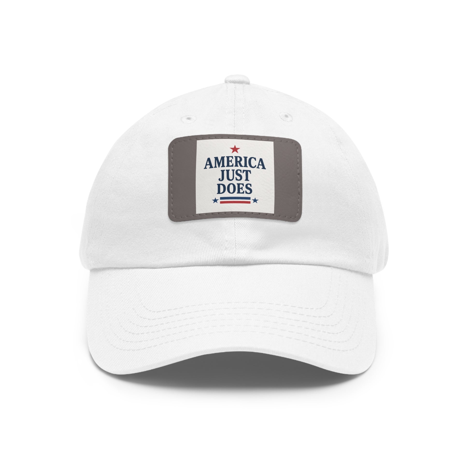 Patriotic Dad Hat with Leather Patch, Casual Cap, American Pride Accessory, Unique Gift for Dad, Summer Style Headwear