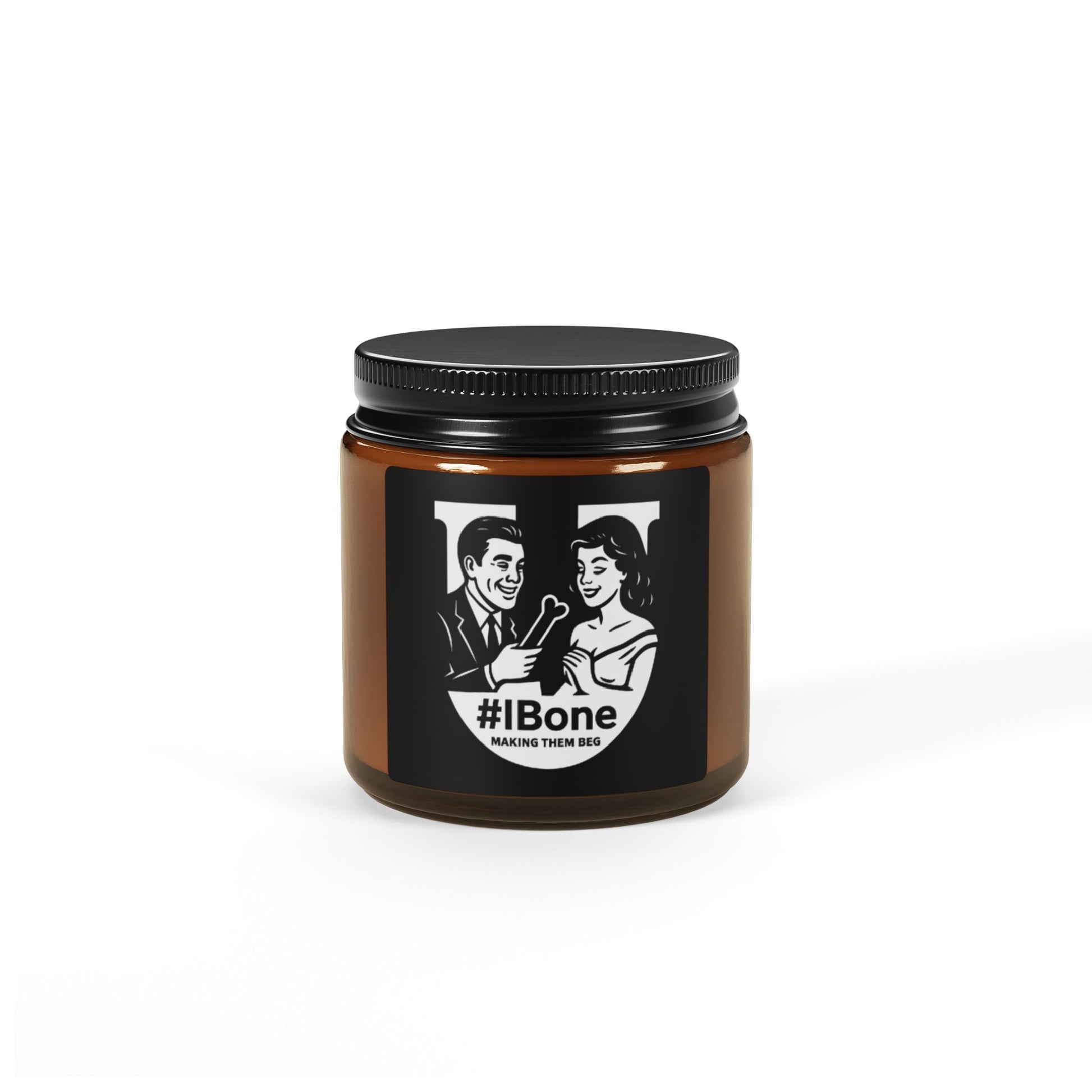 Funny #IBone Scented Soy Candle - Amber Jar Gift for Friends, Home Décor, Aromatherapy, Unique Candle Gift