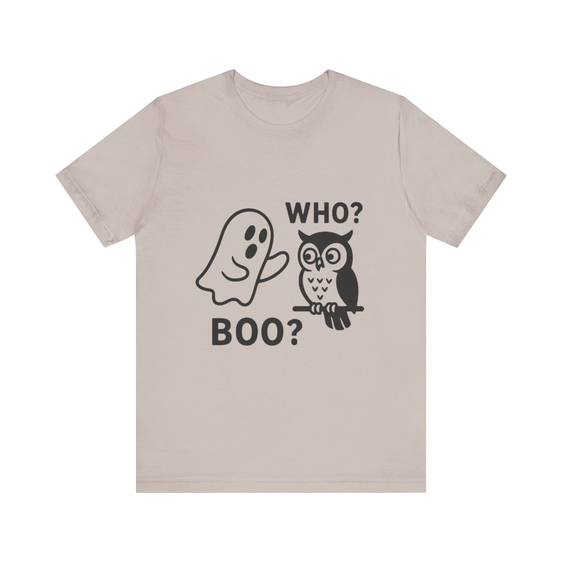 Halloween Who Boo? Unisex Tee, Ghosts and Owls Shirt, Funny Halloween T-Shirt, Spooky Gift, Autumn Apparel, Cute Halloween Outfit