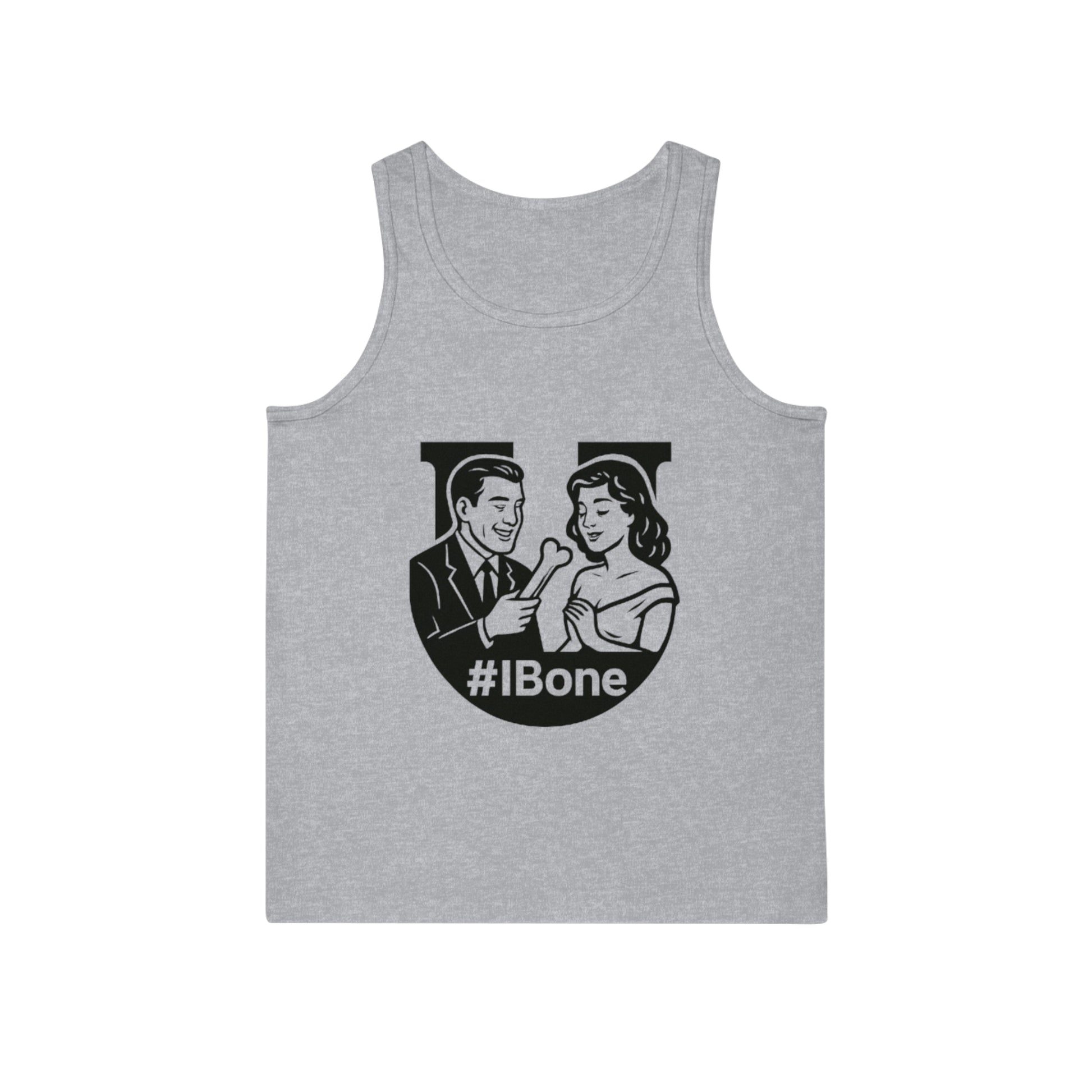 Playful Unisex Tank Top with #IBone Design, Funny Gift for Couples, Summer Fitness Wear, Casual Party Top, Perfect for Valentine's Day