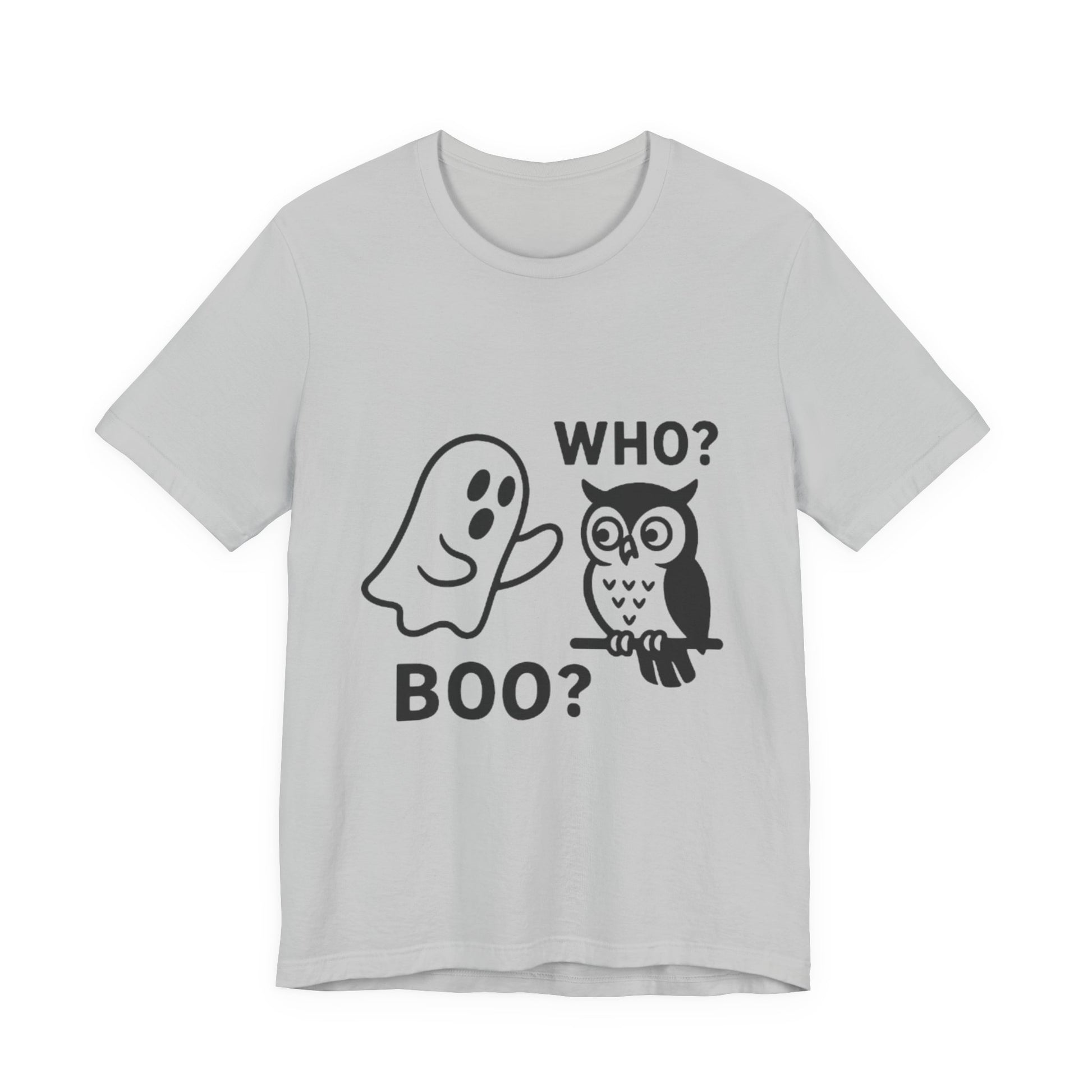Halloween Who Boo? Unisex Tee, Ghosts and Owls Shirt, Funny Halloween T-Shirt, Spooky Gift, Autumn Apparel, Cute Halloween Outfit