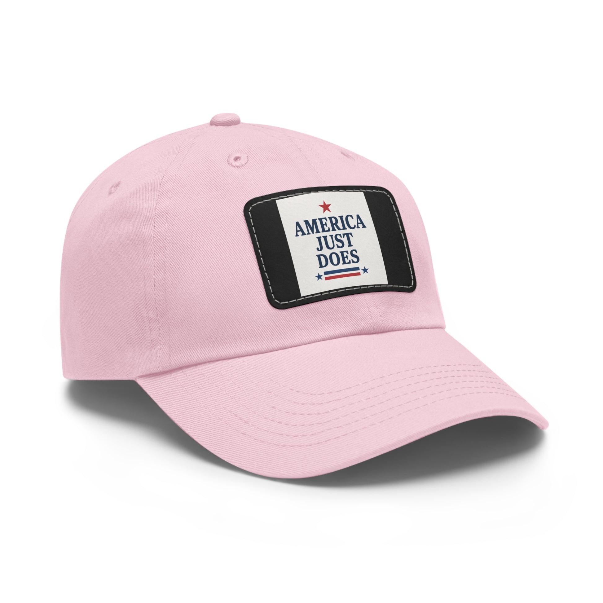 Patriotic Dad Hat with Leather Patch, Casual Cap, American Pride Accessory, Unique Gift for Dad, Summer Style Headwear