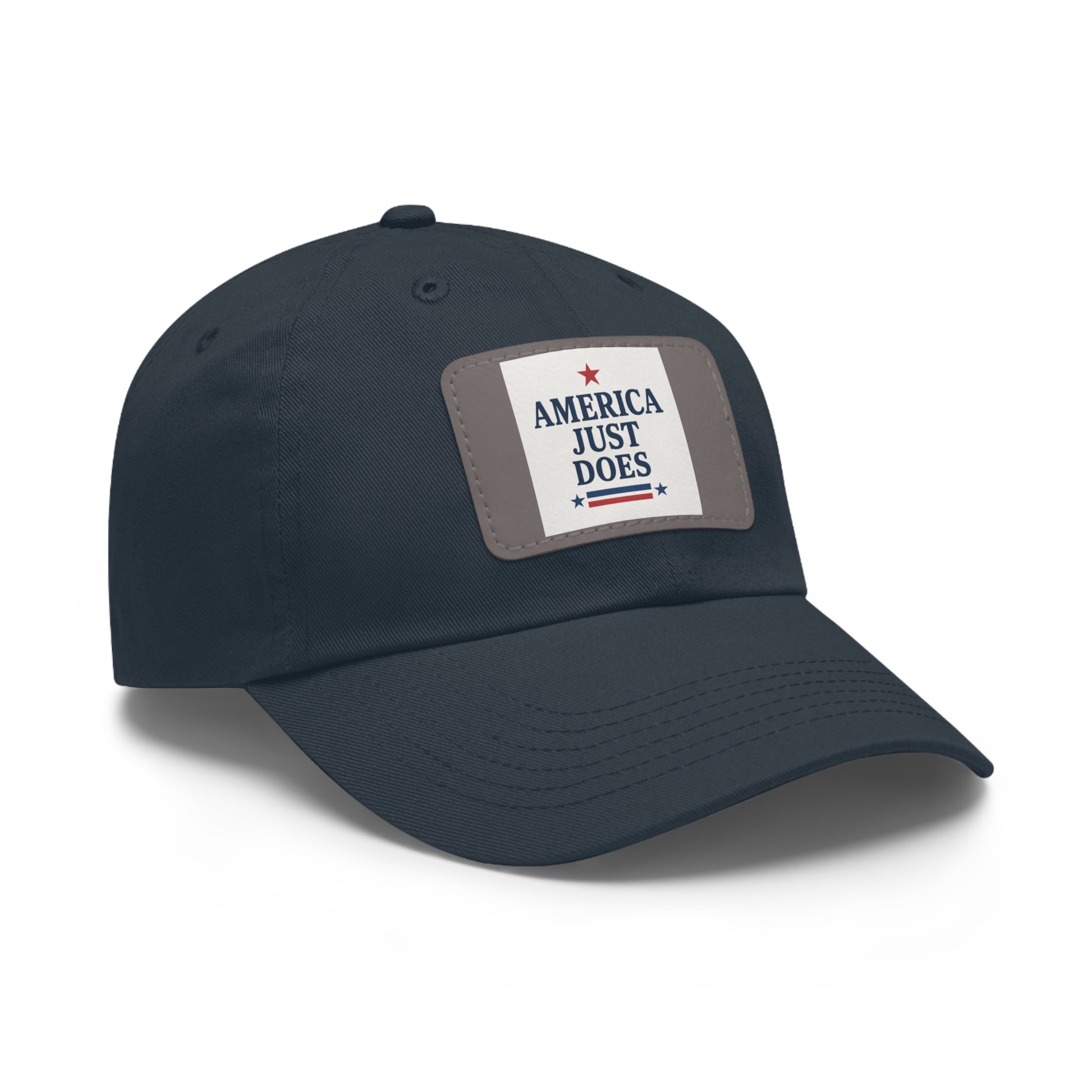 Patriotic Dad Hat with Leather Patch, Casual Cap, American Pride Accessory, Unique Gift for Dad, Summer Style Headwear