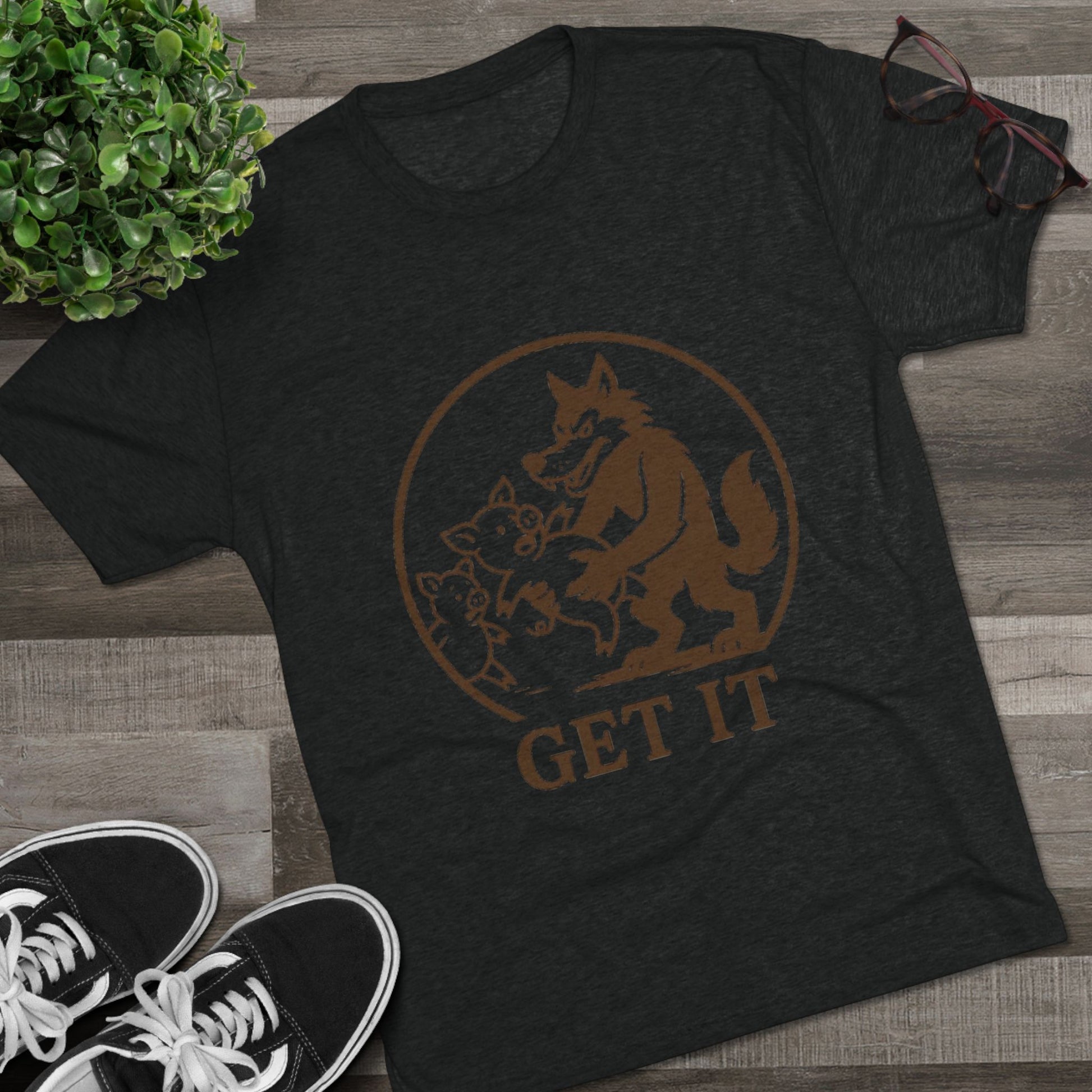 Playful Animal Graphic Tee - Unisex Crew Shirt, Funny Wolf Design, Gifts for Animal Lovers, Casual Wear, Humor Apparel, Birthday Gift