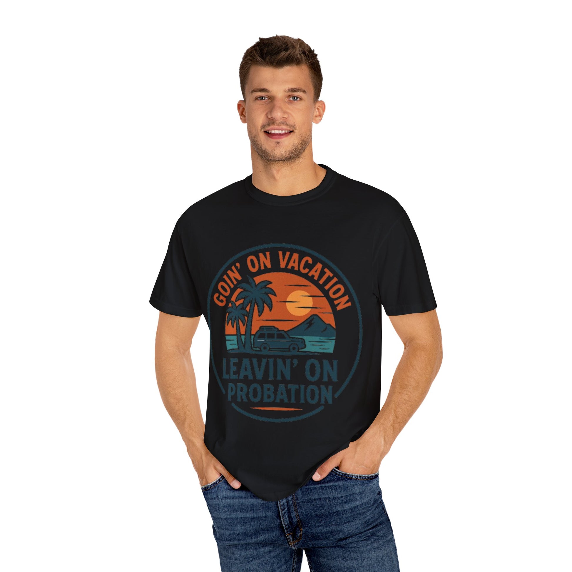 Vacation Vibes Graphic Tee - Goin' on Vacation, Leavin' on Probation, Gift for Travelers, Summer T-Shirt, Fun Casual Wear, Unisex Apparel