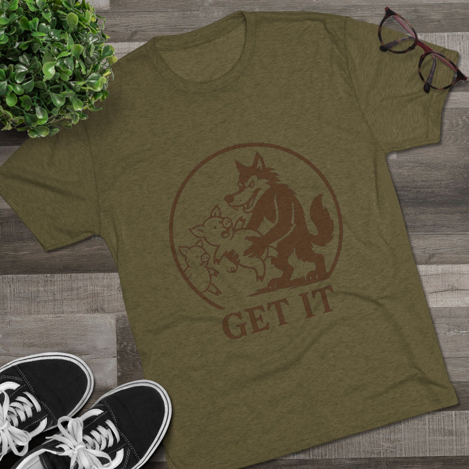 Playful Animal Graphic Tee - Unisex Crew Shirt, Funny Wolf Design, Gifts for Animal Lovers, Casual Wear, Humor Apparel, Birthday Gift