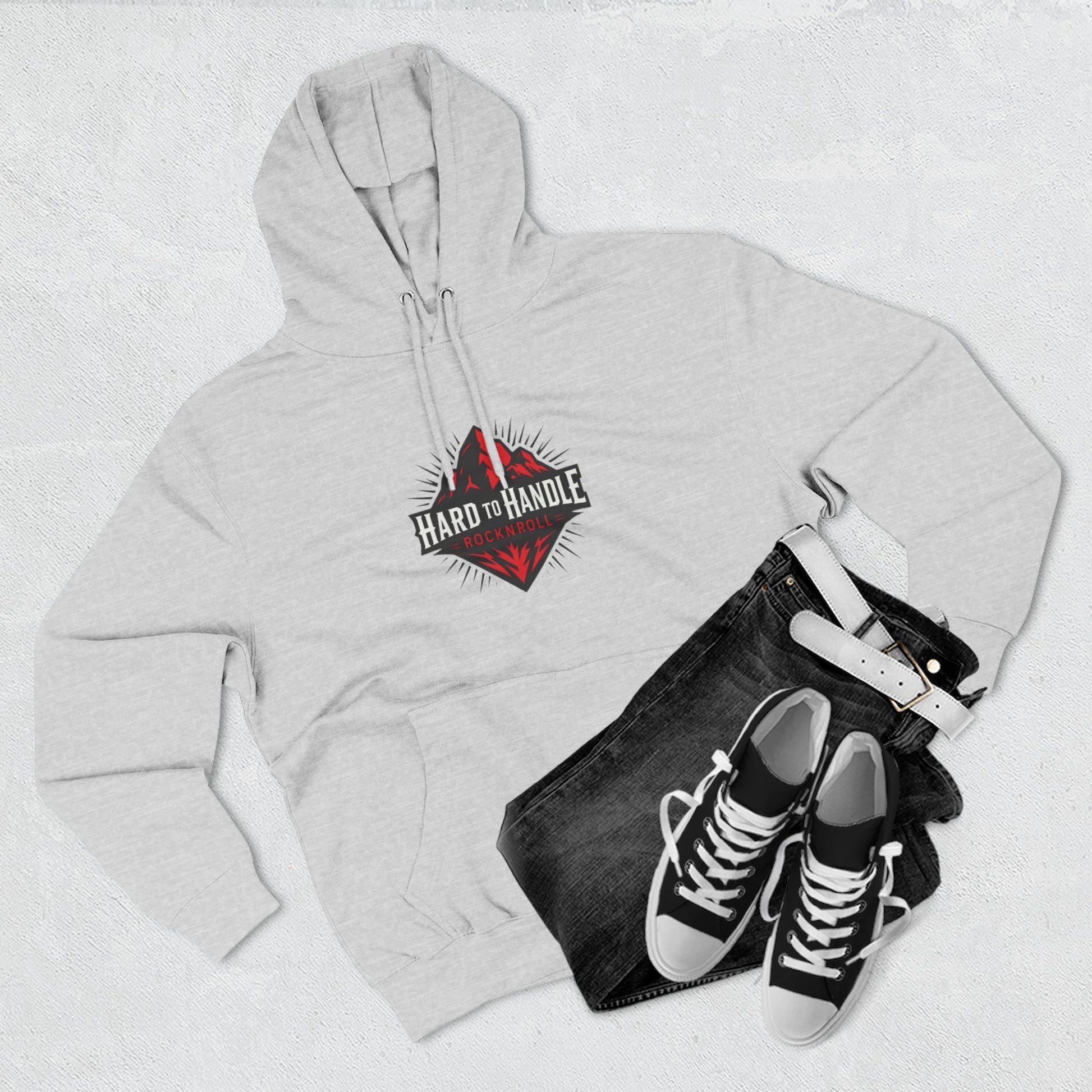 Rock On Fleece Hoodie - A Hard to Handle Design, Music Lover Gift, Cozy Layer, Festival Wear, Gift for Guitarists
