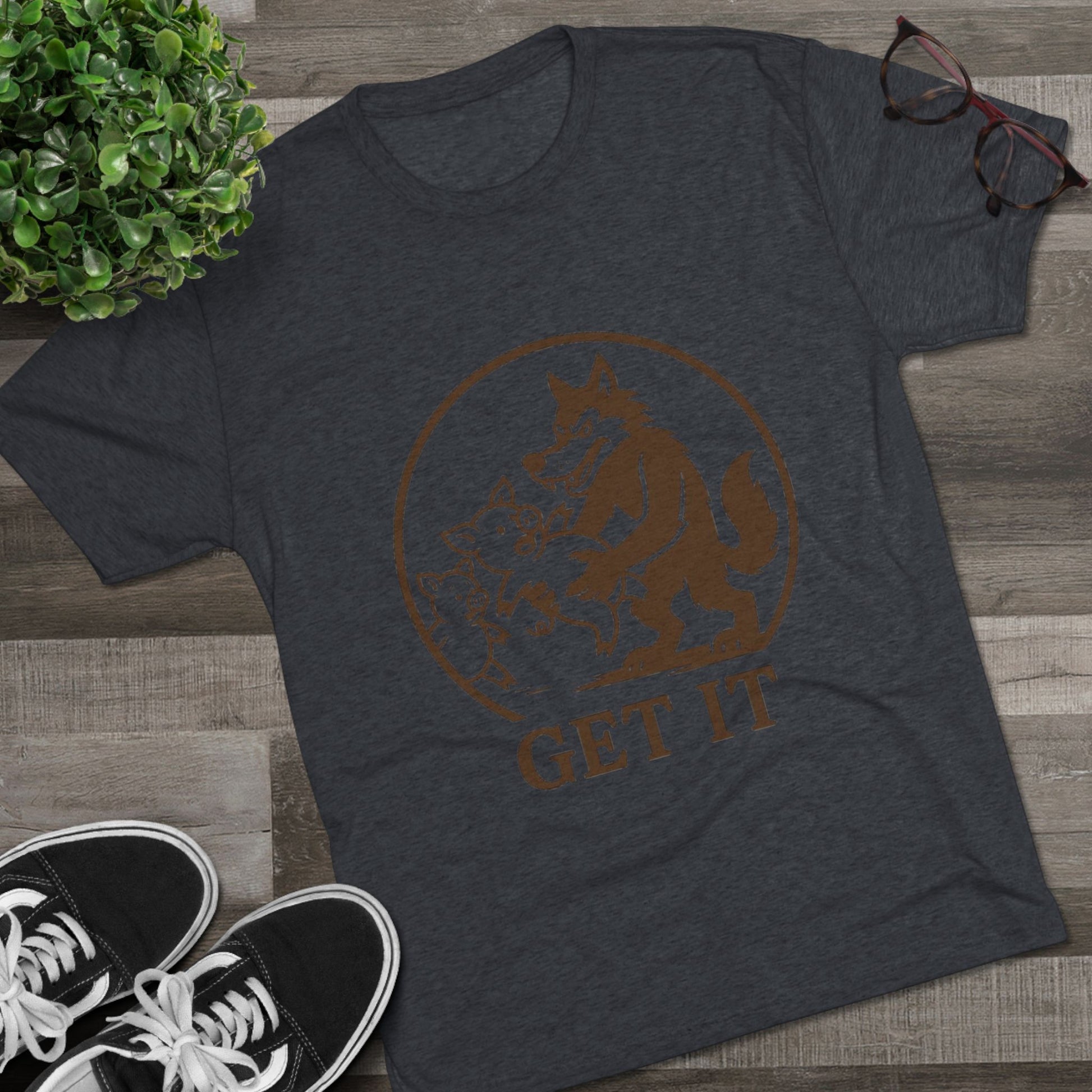 Playful Animal Graphic Tee - Unisex Crew Shirt, Funny Wolf Design, Gifts for Animal Lovers, Casual Wear, Humor Apparel, Birthday Gift