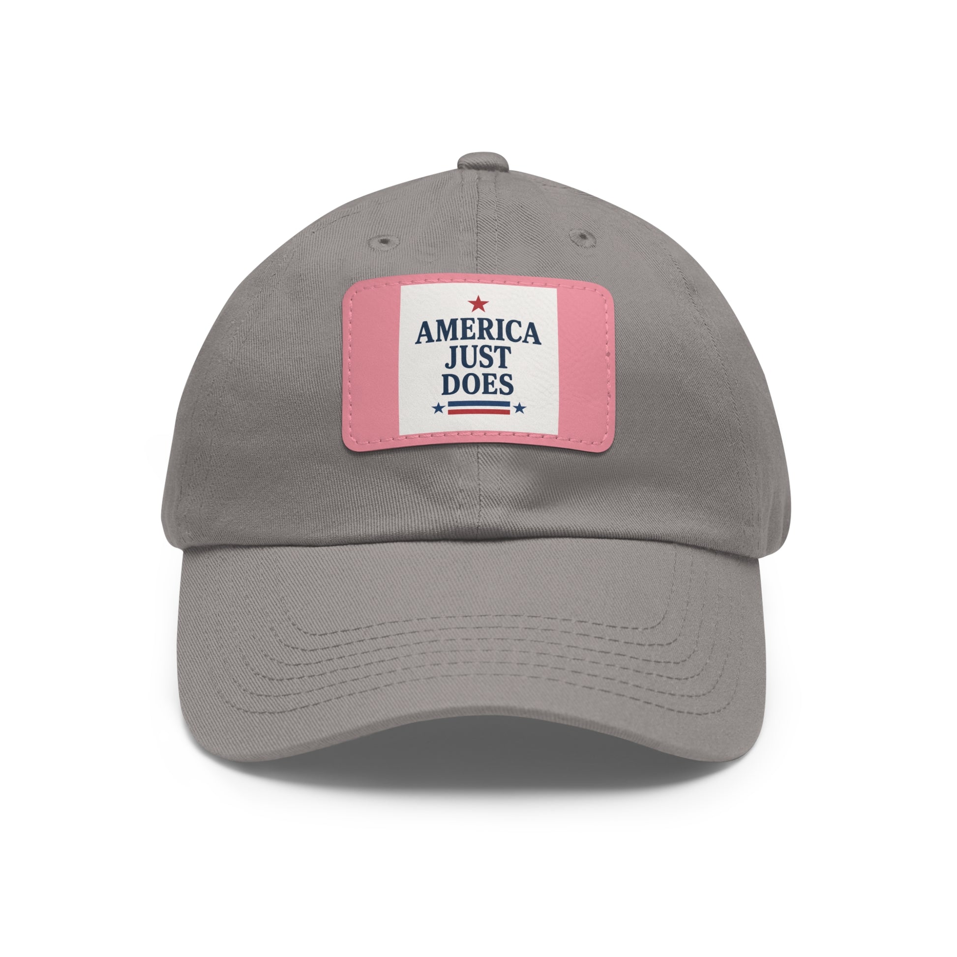 Patriotic Dad Hat with Leather Patch, Casual Cap, American Pride Accessory, Unique Gift for Dad, Summer Style Headwear