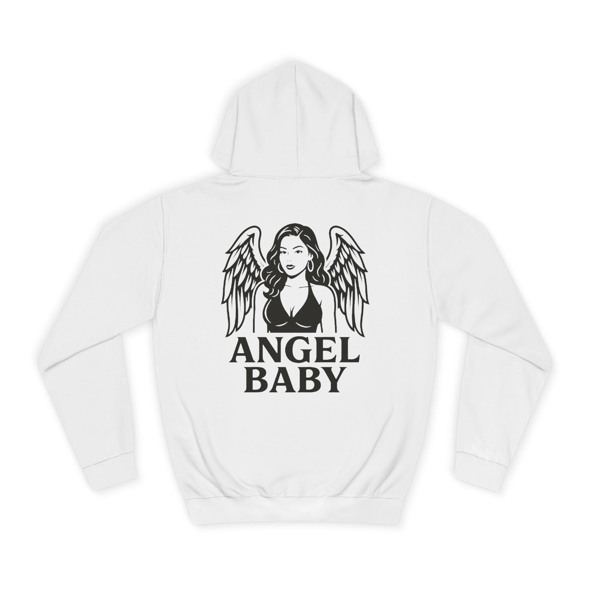 Angel Baby Unisex College Hoodie, Casual Streetwear, Gift for College Students, Fall Fashion, Unique Graphic Sweatshirt, Cozy Lounge Hoodie
