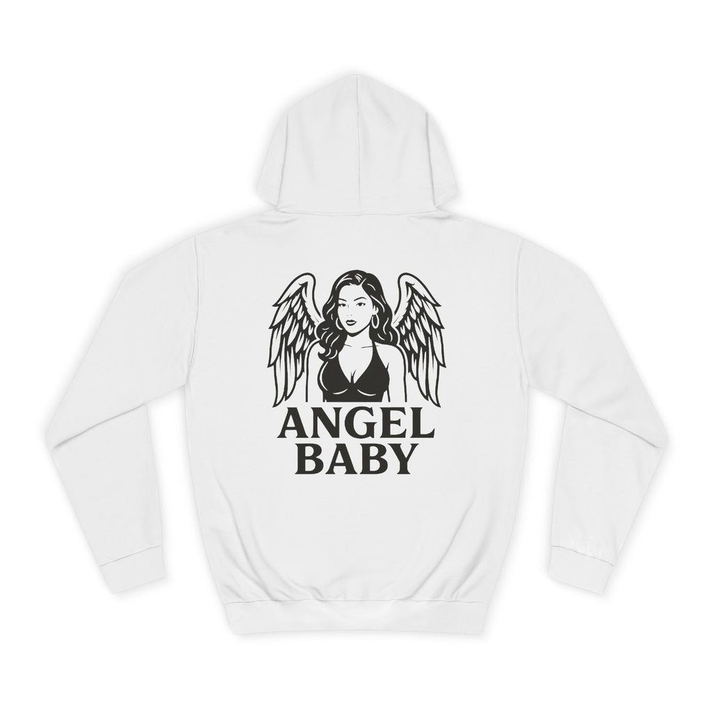 Angel Baby Unisex College Hoodie, Casual Streetwear, Gift for College Students, Fall Fashion, Unique Graphic Sweatshirt, Cozy Lounge Hoodie