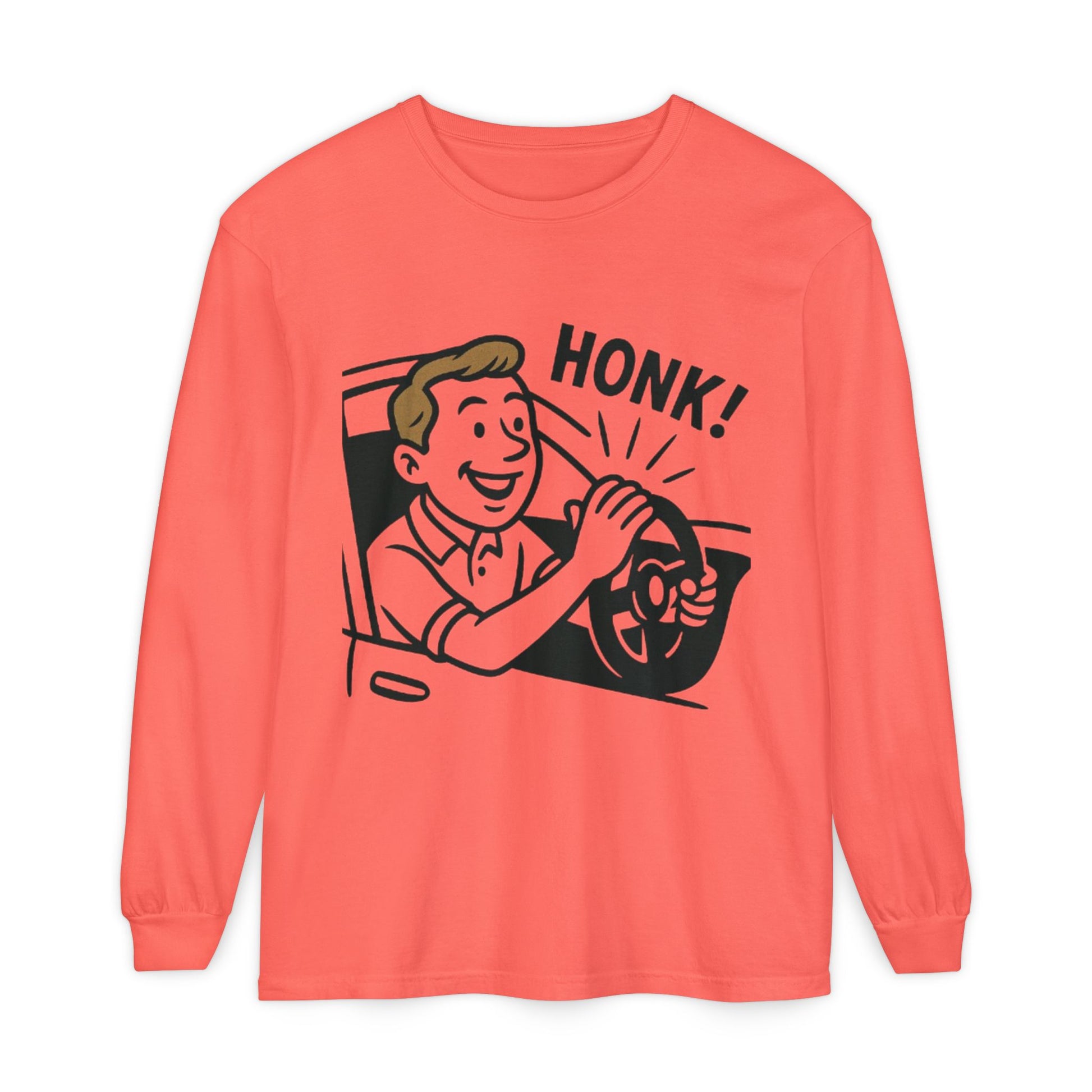 Honk Long Sleeve T-Shirt, Funny Car Enthusiast Tee, Gift for Drivers, Unisex Graphic Shirt, Casual Wear, Auto Humor Tee