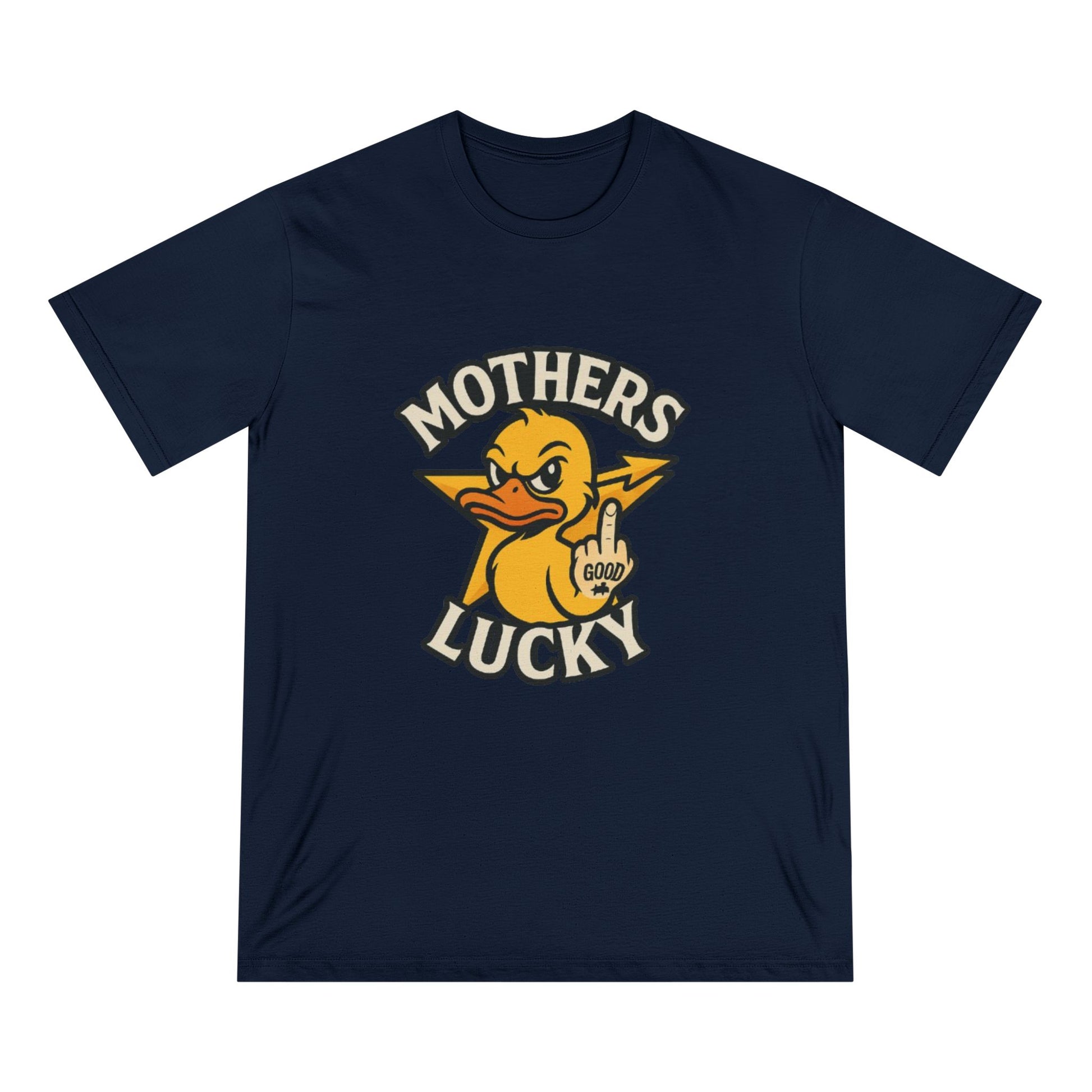 Organic Graphic Tee, Humorous T-shirt for Everyday Wear, Lucky Duck and Good Vibes Shirt, Perfect Gift for Friends, Casual Summer Outfit