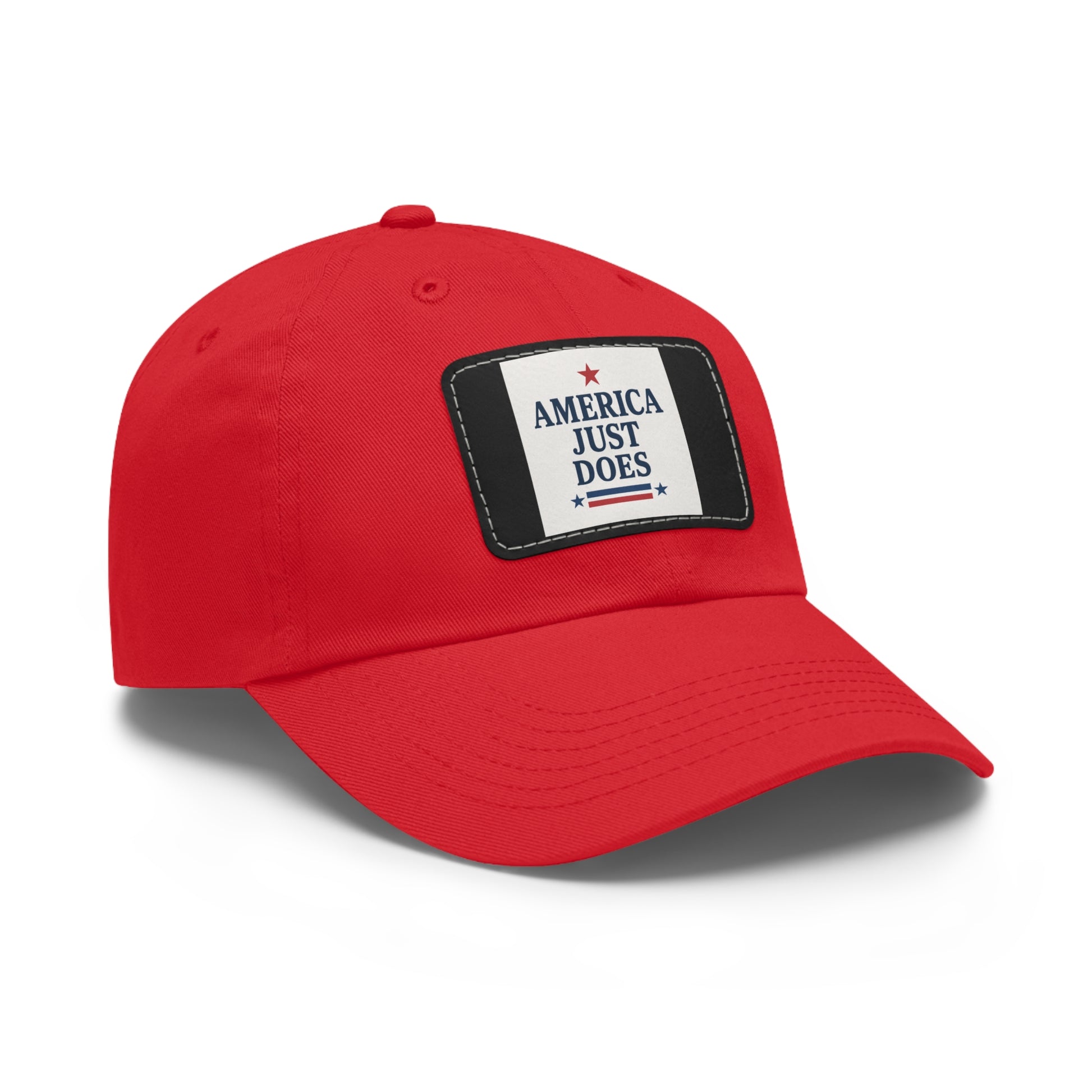 Patriotic Dad Hat with Leather Patch, Casual Cap, American Pride Accessory, Unique Gift for Dad, Summer Style Headwear