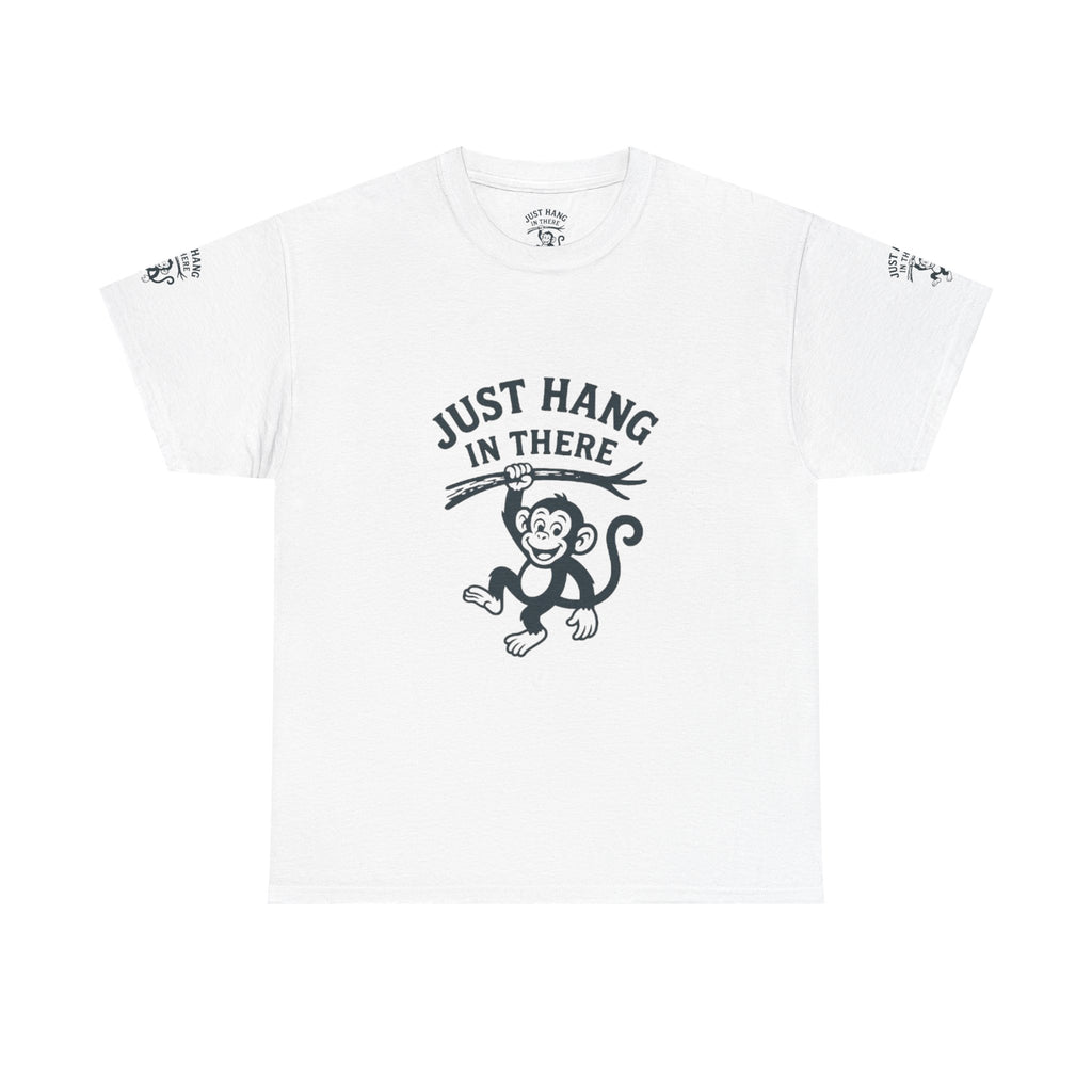 Playful Monkey Motivational Tee, Unisex Heavy Cotton Tee, Funny Quote Shirt, Gift for Animal Lovers, Casual Wear, Cheerful Apparel