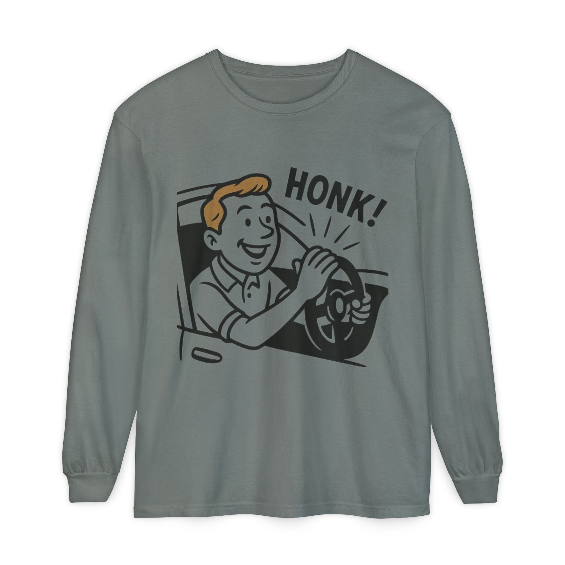 Honk Long Sleeve T-Shirt, Funny Car Enthusiast Tee, Gift for Drivers, Unisex Graphic Shirt, Casual Wear, Auto Humor Tee