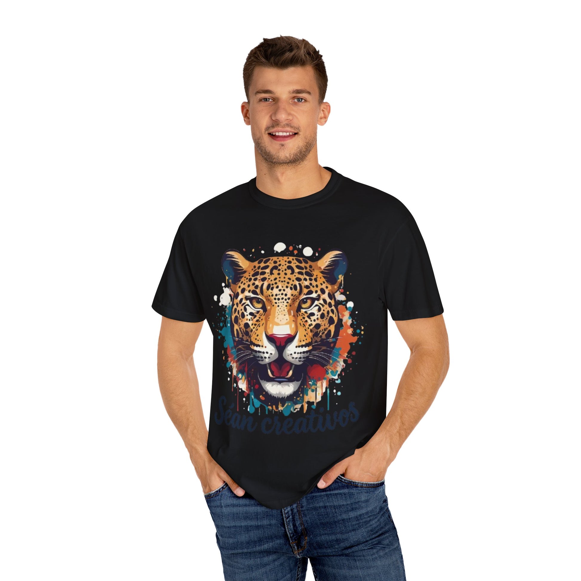 Creative Leopard T-Shirt, Artistic Animal Tee, Unique Gift for Art Lovers, Casual Wear, Trendy Fashion Statement
