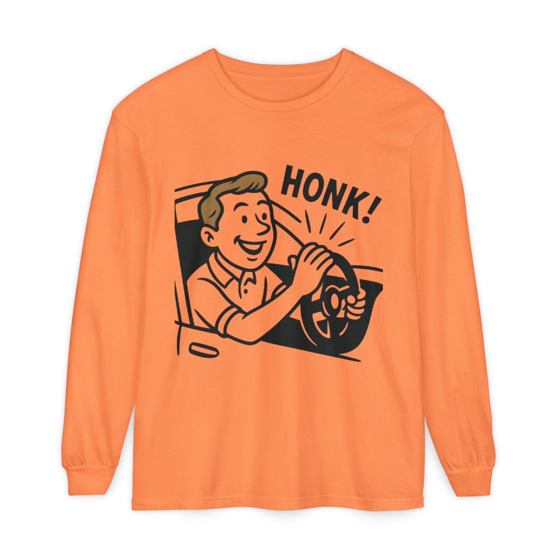 Honk Long Sleeve T-Shirt, Funny Car Enthusiast Tee, Gift for Drivers, Unisex Graphic Shirt, Casual Wear, Auto Humor Tee