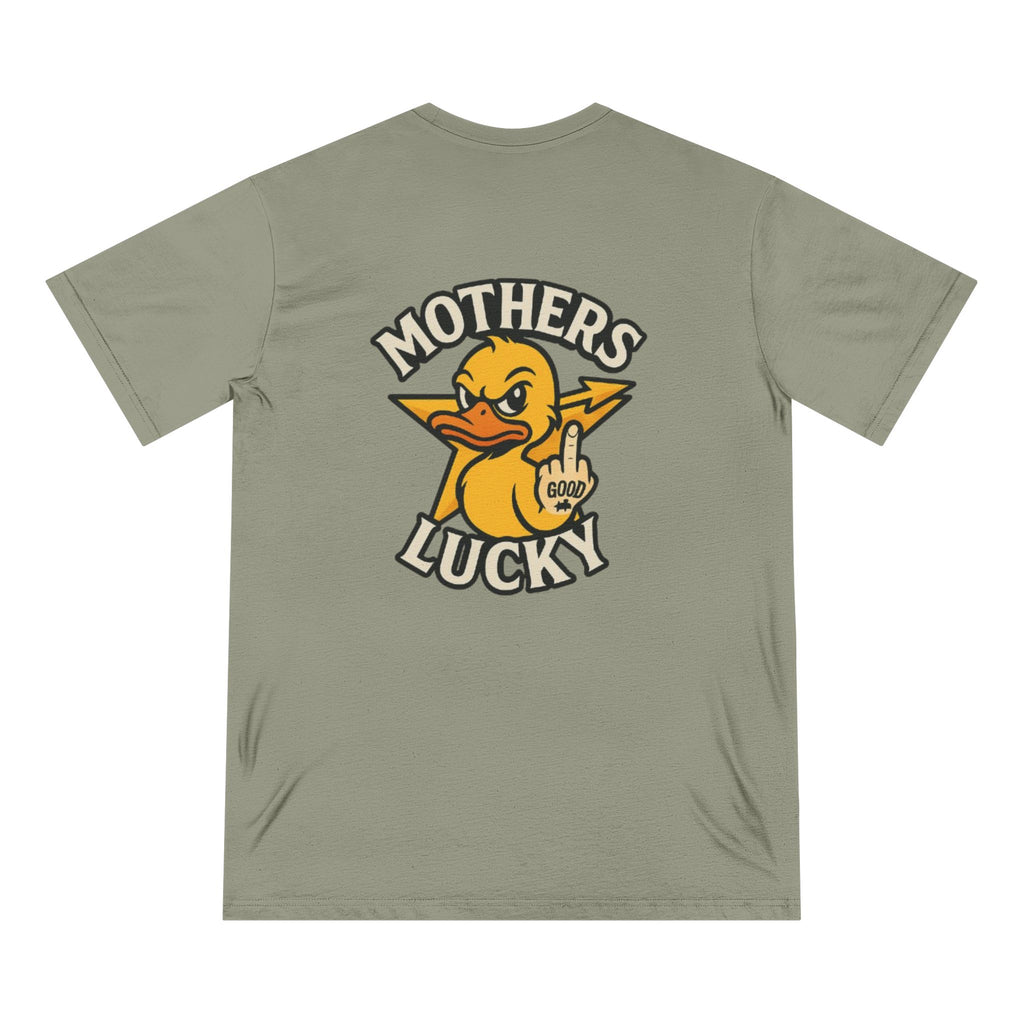 Organic Graphic Tee, Humorous T-shirt for Everyday Wear, Lucky Duck and Good Vibes Shirt, Perfect Gift for Friends, Casual Summer Outfit