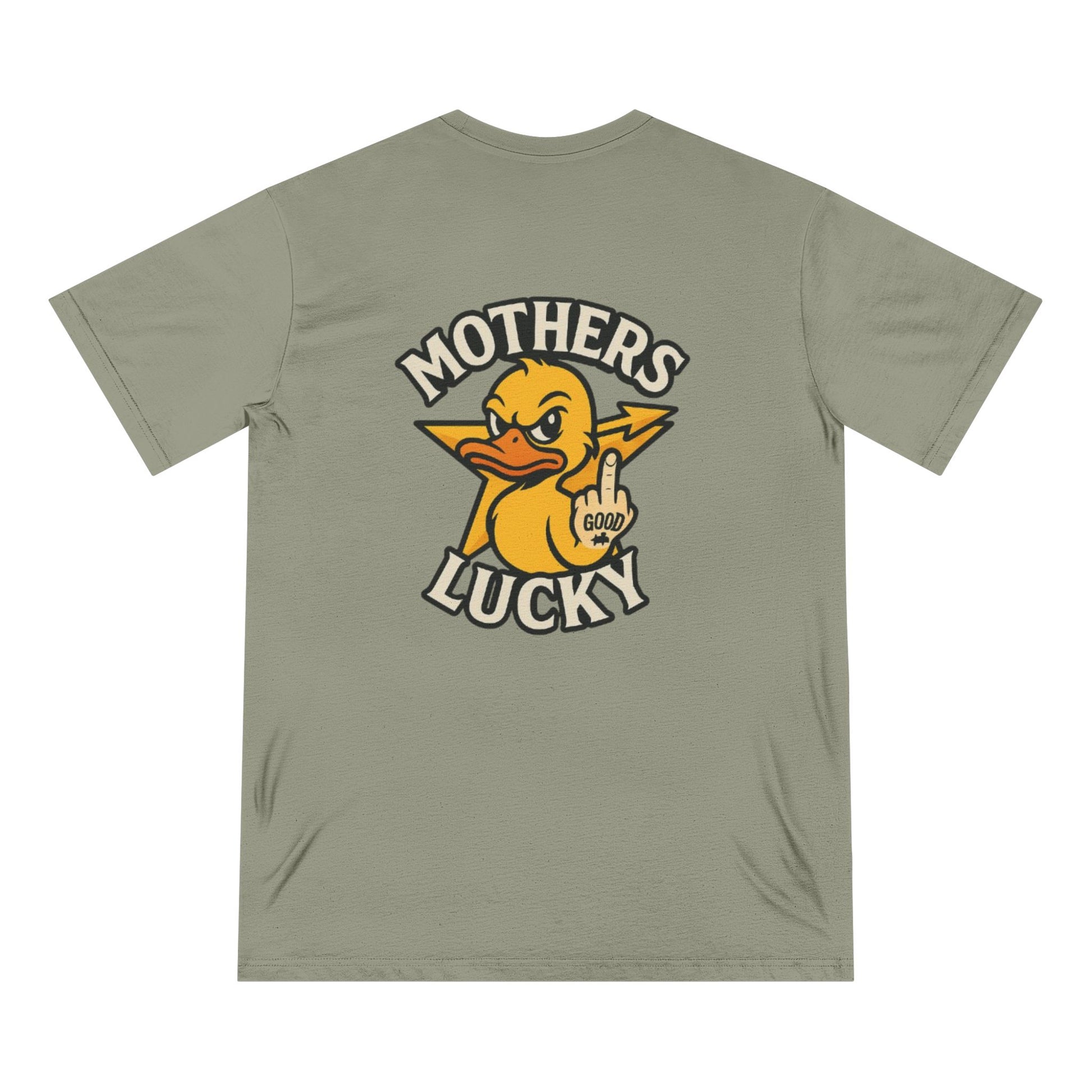 Organic Graphic Tee, Humorous T-shirt for Everyday Wear, Lucky Duck and Good Vibes Shirt, Perfect Gift for Friends, Casual Summer Outfit