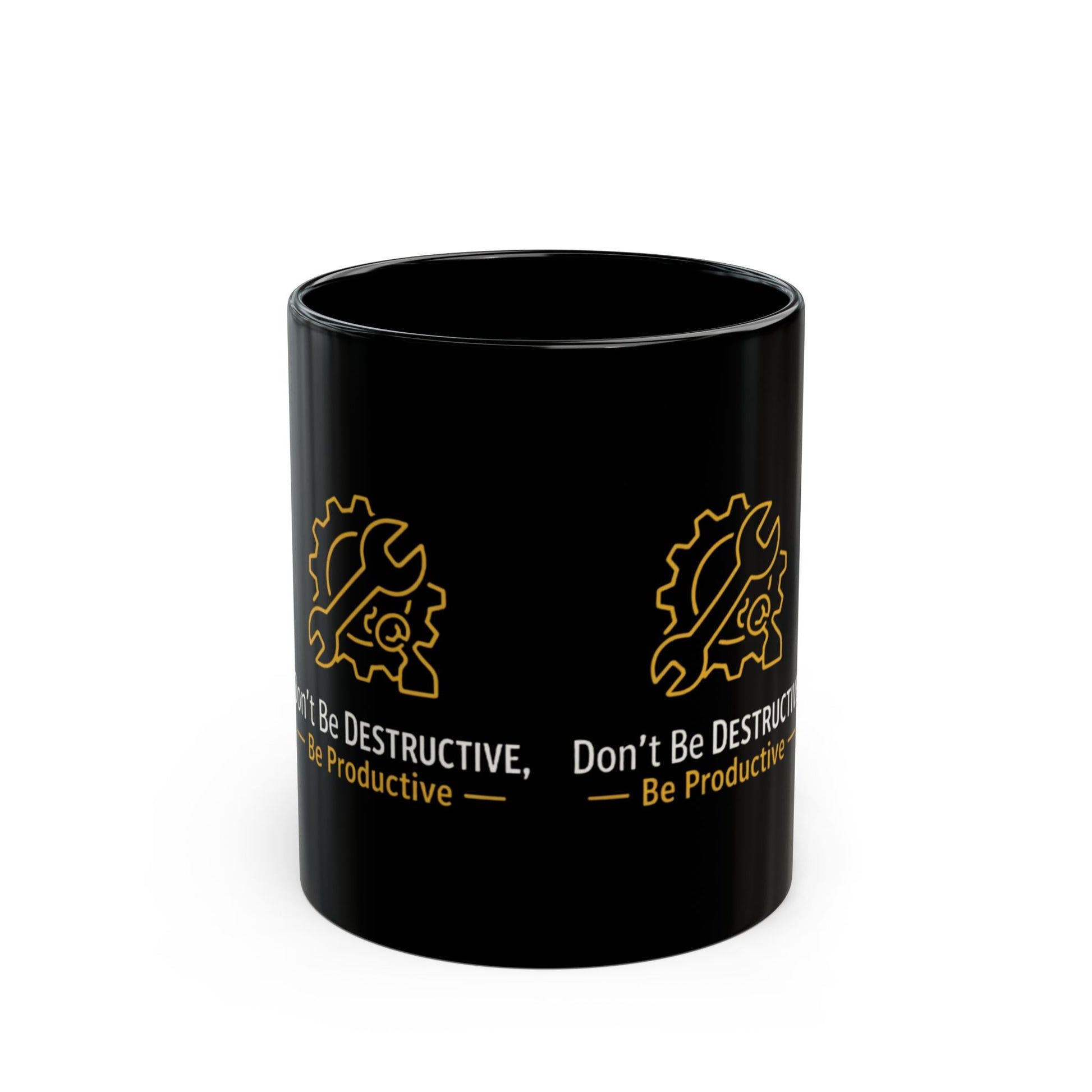 Black Productive Mug - Motivational Coffee Cup for Work, Engineering Gifts, Desk Decor, Engineering Mug, Best Friends Gift