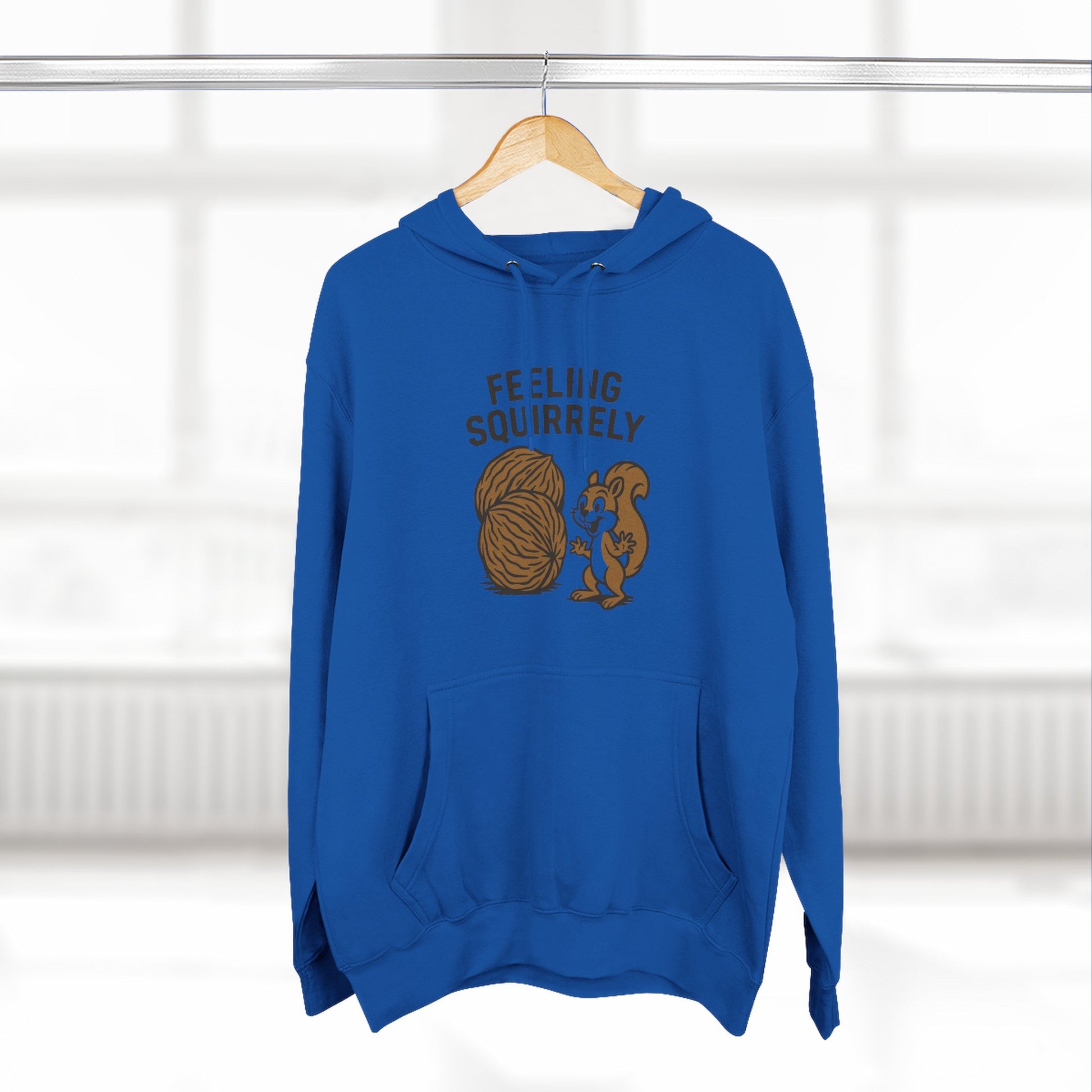 Feeling Squirrelly Hoodie - Cozy Fleece Sweatshirt, Gift for Animal Lovers, Fall Fashion, Fun Hoodie for Friends, Quirky Apparel
