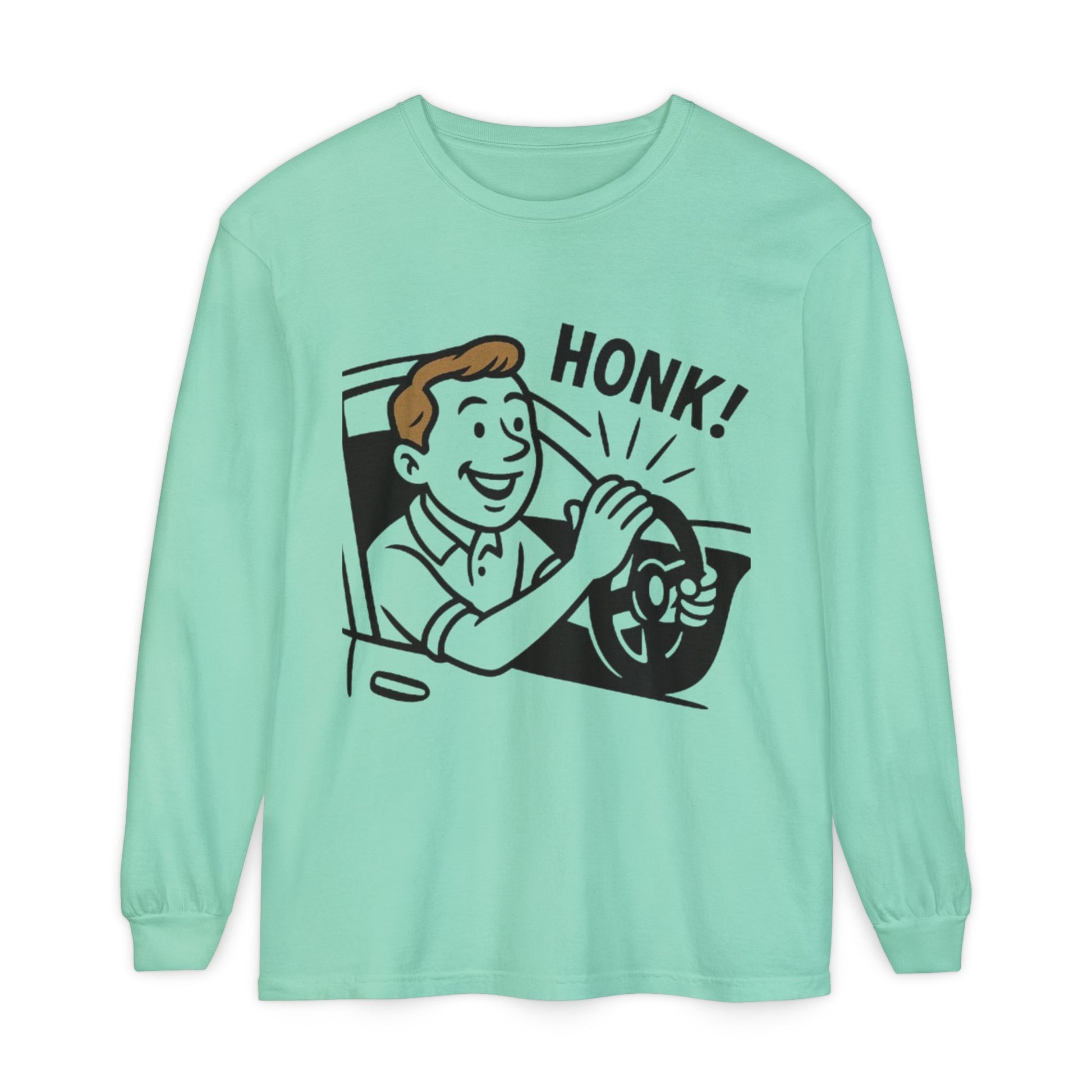 Honk Long Sleeve T-Shirt, Funny Car Enthusiast Tee, Gift for Drivers, Unisex Graphic Shirt, Casual Wear, Auto Humor Tee