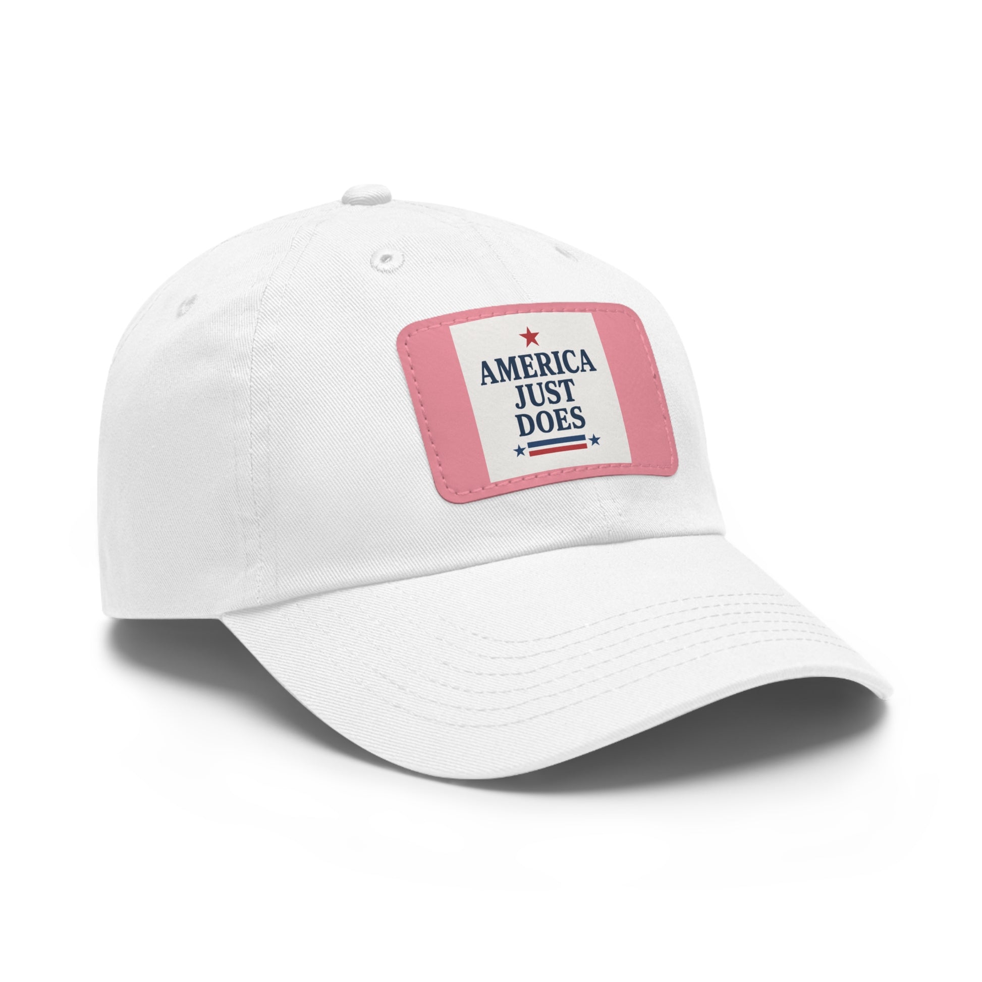 Patriotic Dad Hat with Leather Patch, Casual Cap, American Pride Accessory, Unique Gift for Dad, Summer Style Headwear