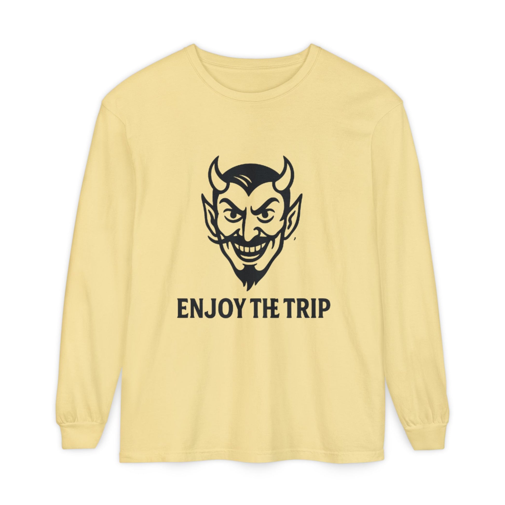 Unisex Long Sleeve Tee - Enjoy the Trip Graphic, Gift for Travelers, Halloween Apparel, Casual Style, Streetwear Essentials