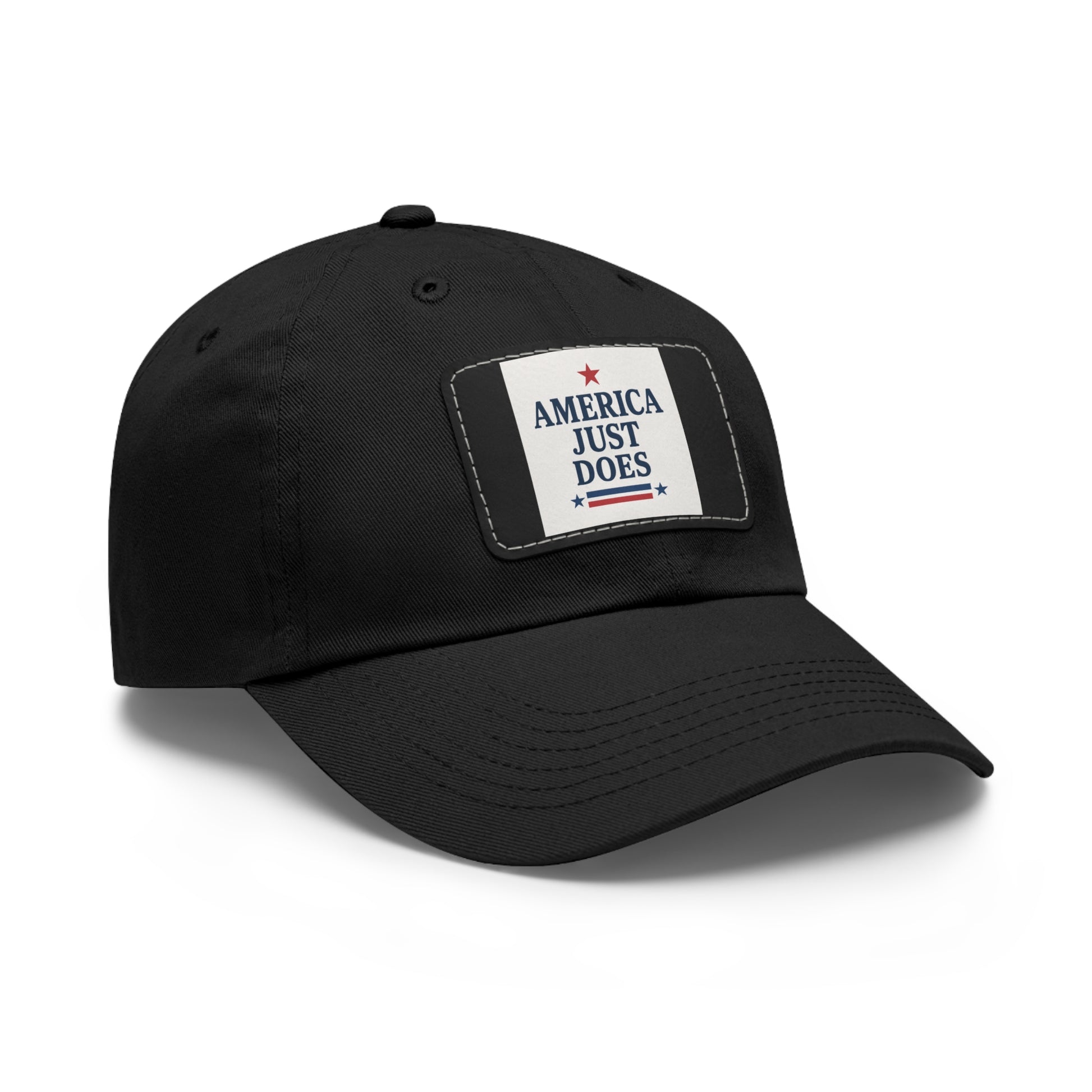 Patriotic Dad Hat with Leather Patch, Casual Cap, American Pride Accessory, Unique Gift for Dad, Summer Style Headwear