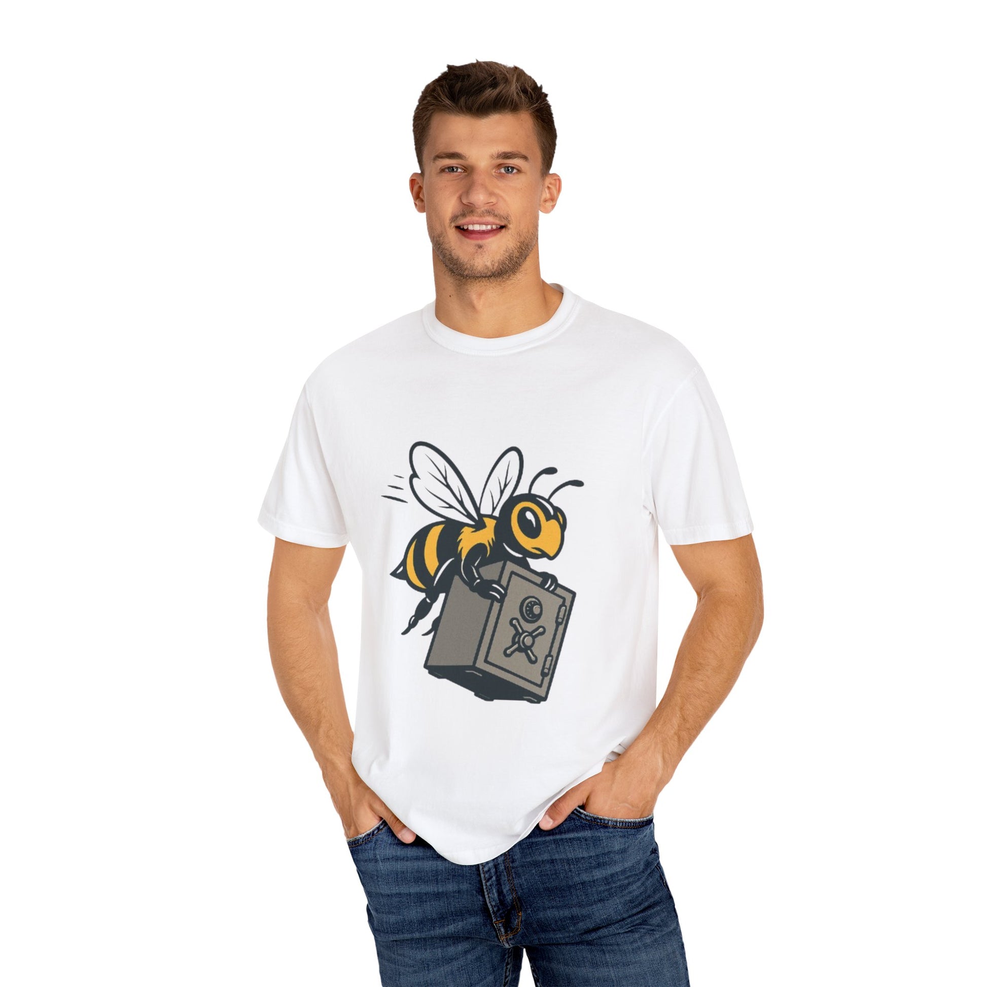 Buzzing Bee Graphic Tee, Fun Casual T-Shirt, Unique Gift for Him/Her, Quirky Humor Clothing, Perfect for Birthdays and Bee Lovers