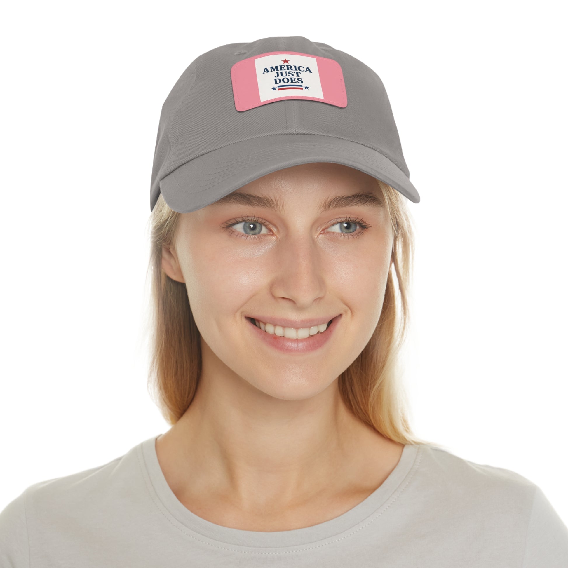 Patriotic Dad Hat with Leather Patch, Casual Cap, American Pride Accessory, Unique Gift for Dad, Summer Style Headwear