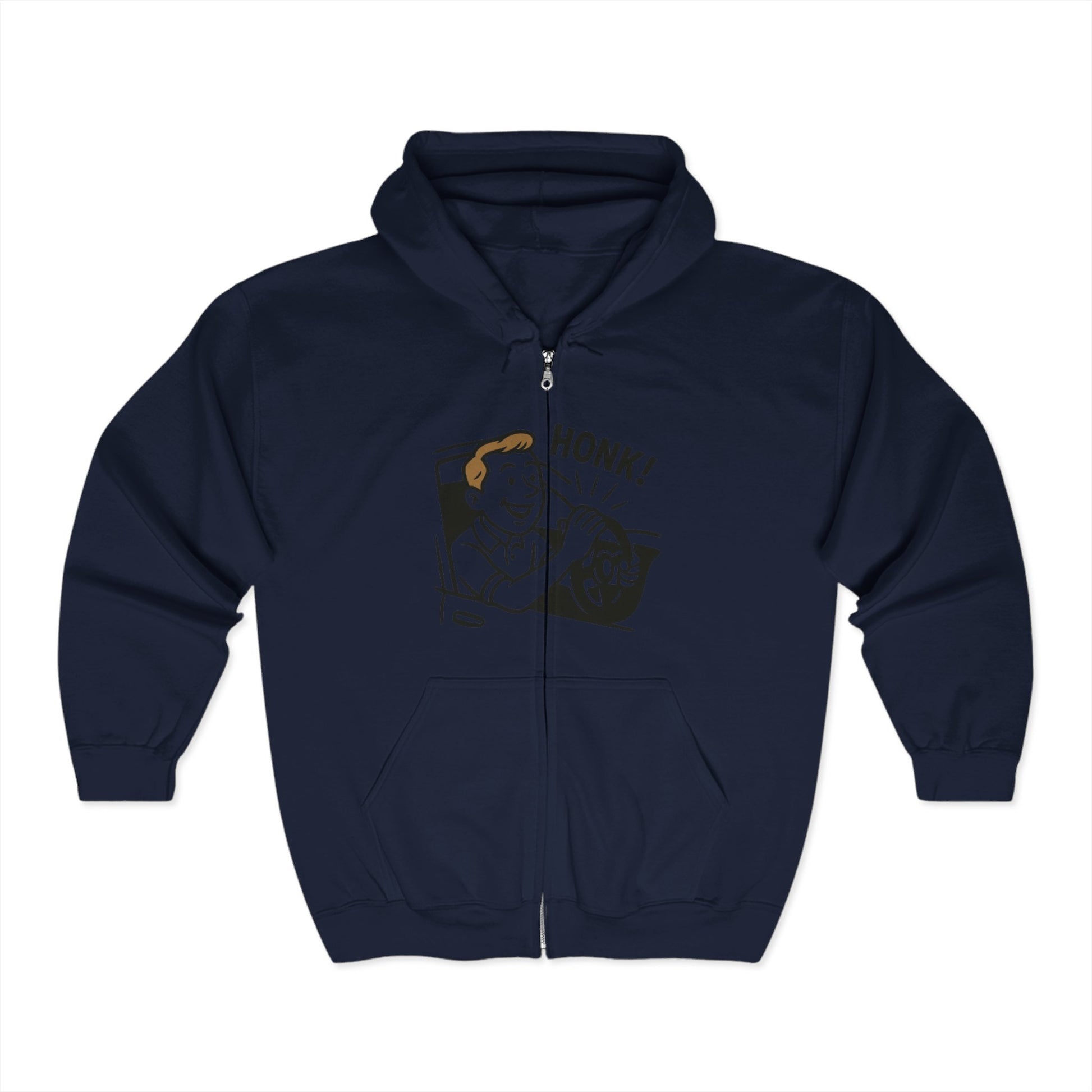 Funny Honk! Full Zip Hoodie, Unisex Sweatshirt, Perfect Gift for Birthdays, Casual Wear, Humor Apparel