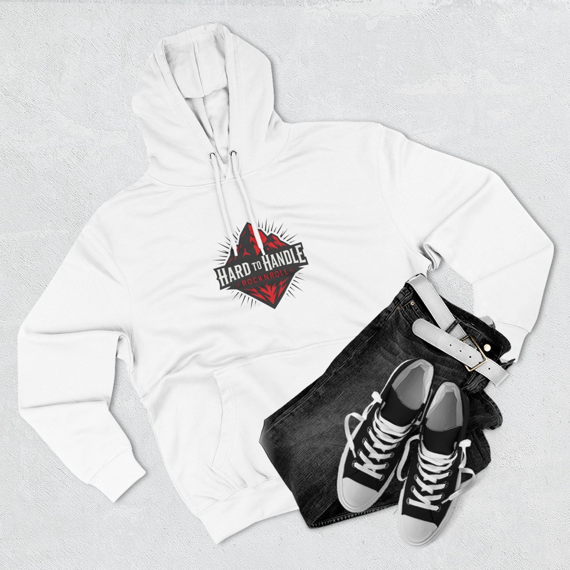 Rock On Fleece Hoodie - A Hard to Handle Design, Music Lover Gift, Cozy Layer, Festival Wear, Gift for Guitarists
