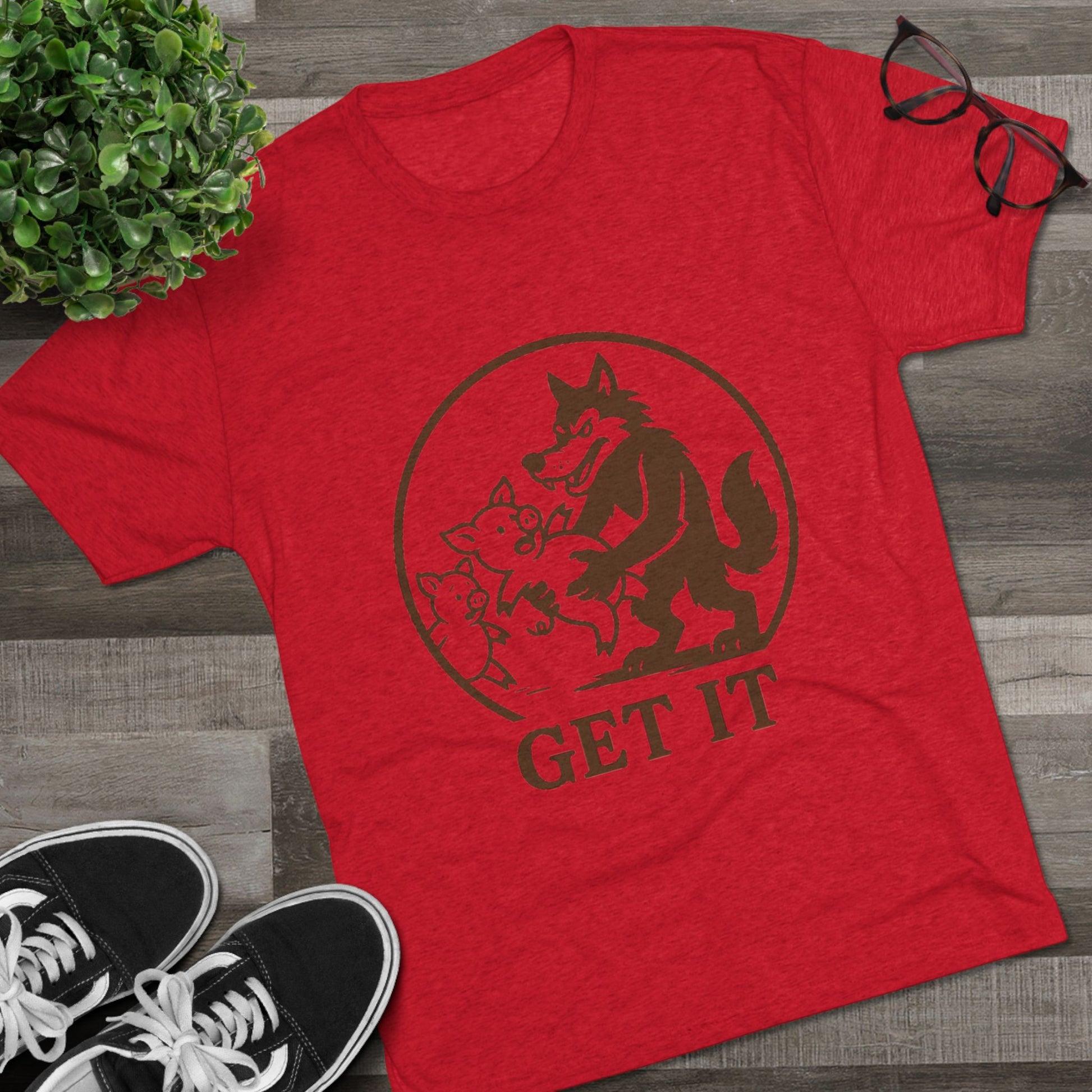 Playful Animal Graphic Tee - Unisex Crew Shirt, Funny Wolf Design, Gifts for Animal Lovers, Casual Wear, Humor Apparel, Birthday Gift