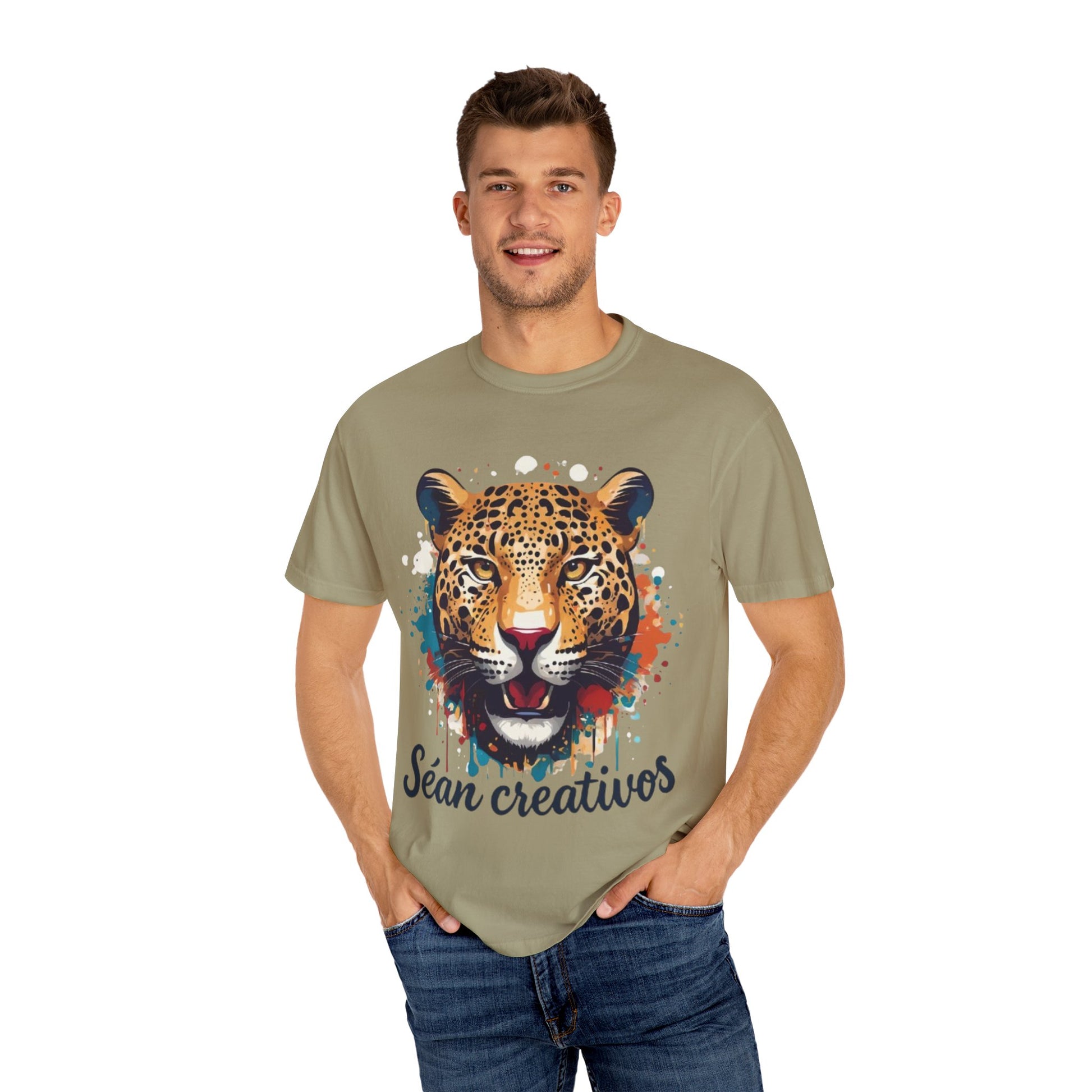 Creative Leopard T-Shirt, Artistic Animal Tee, Unique Gift for Art Lovers, Casual Wear, Trendy Fashion Statement